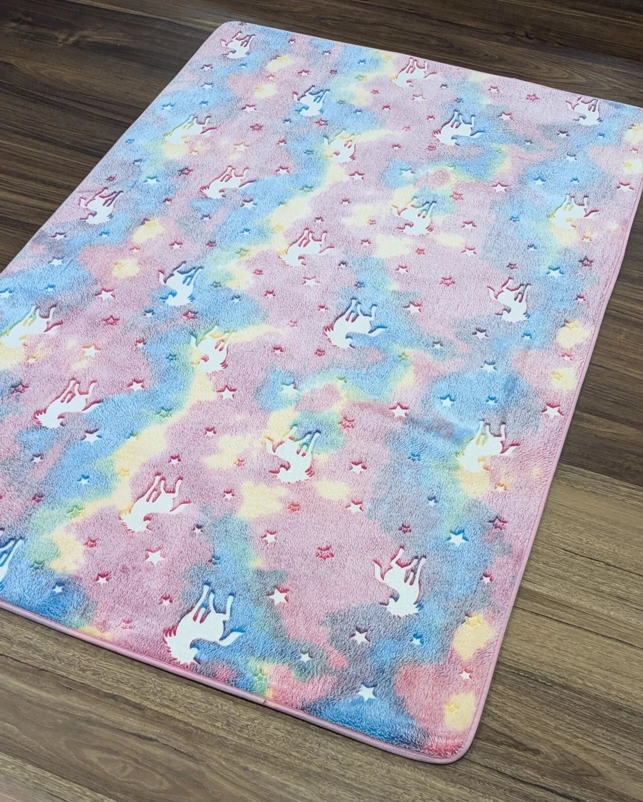 Unicorn pink Glow in the dark kids rug
