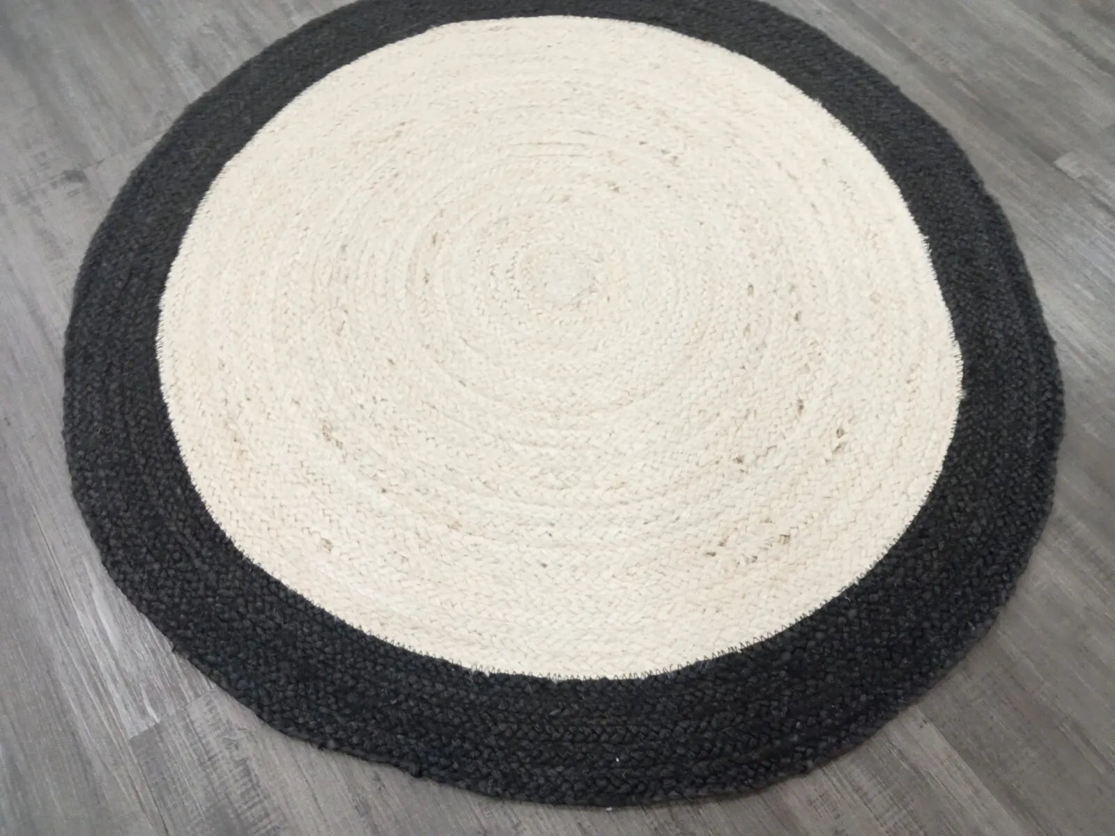 Jute black white 100cm