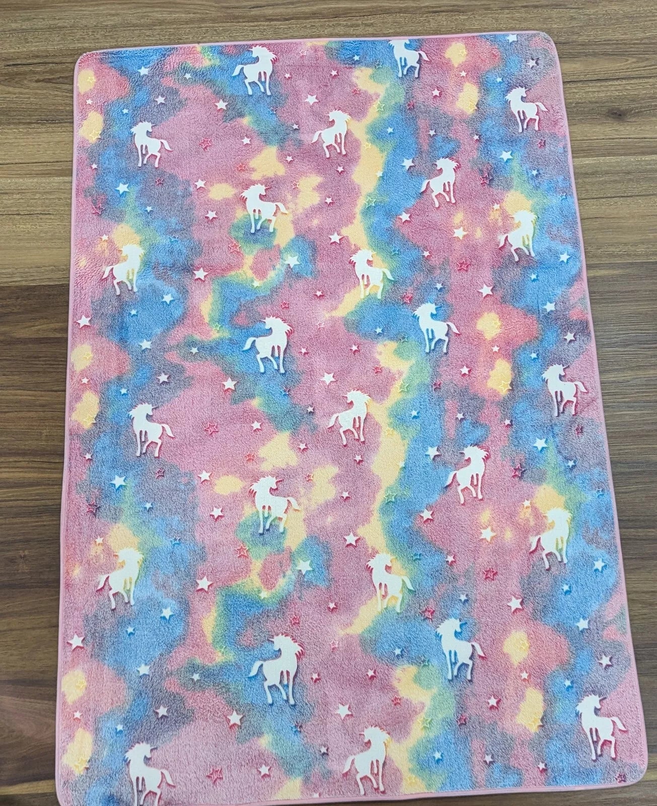 Unicorn pink Glow in the dark kids rug
