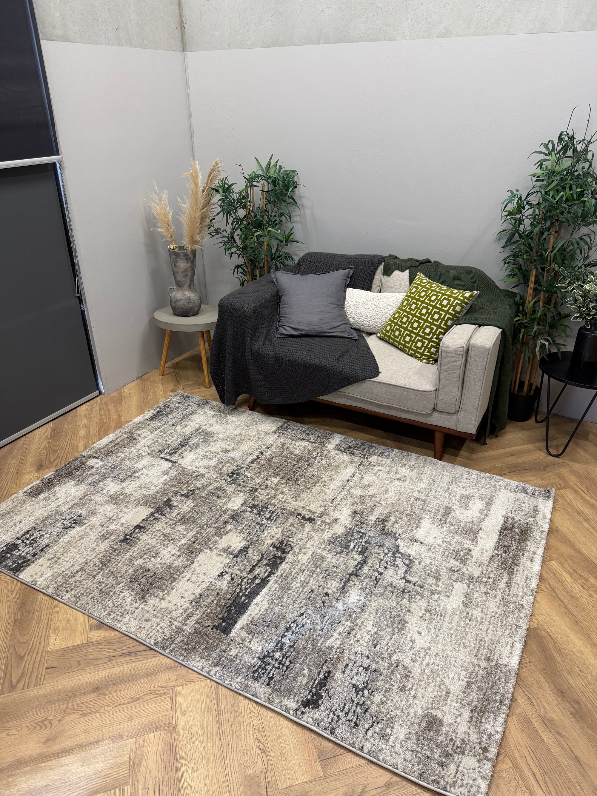 Crete Mosaic Beige grey Modern Rug