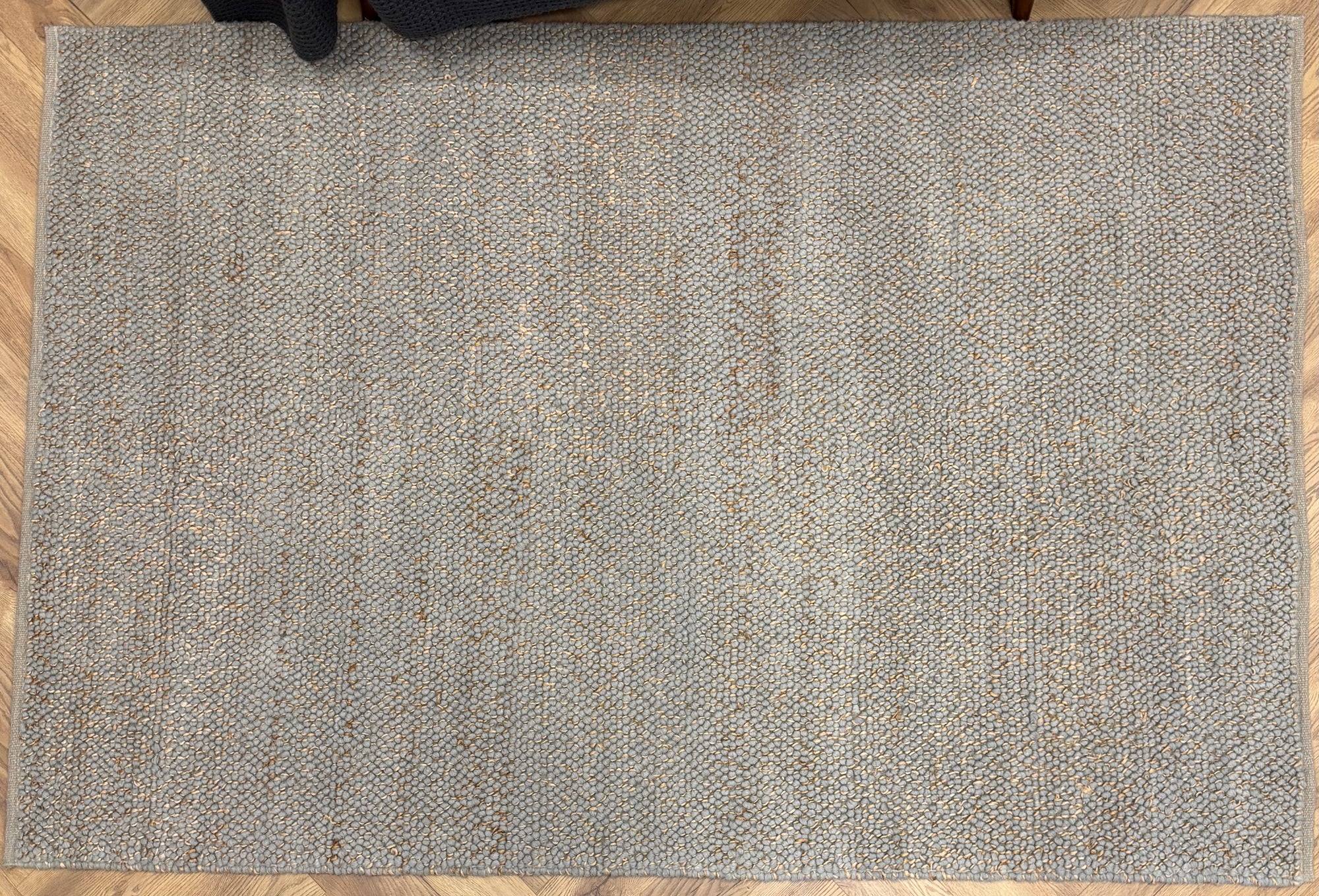 Evie Blue Handwoven Braided Wool Blend Rug