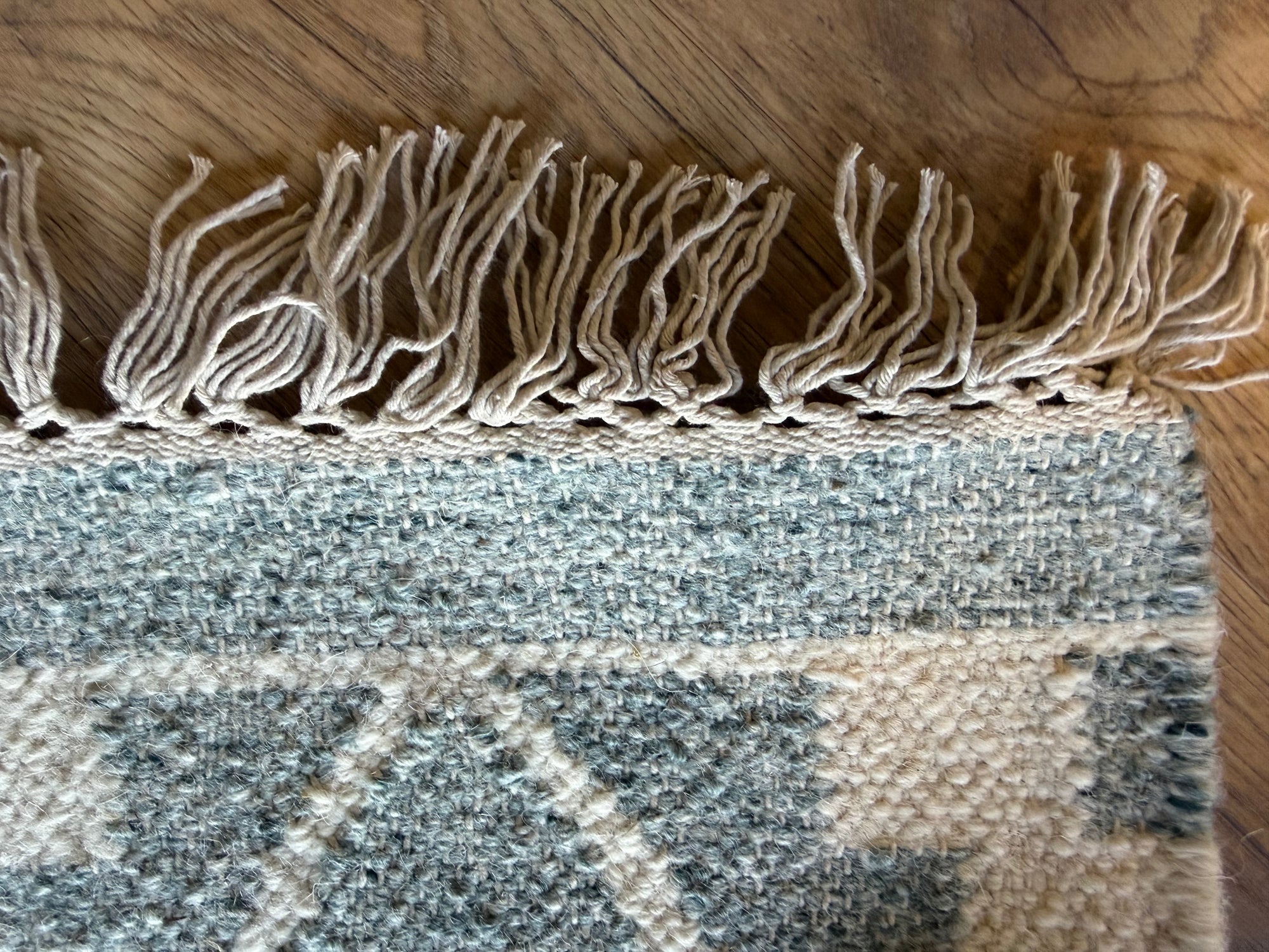 Sahara Mist Flatweave Wool green floor rug