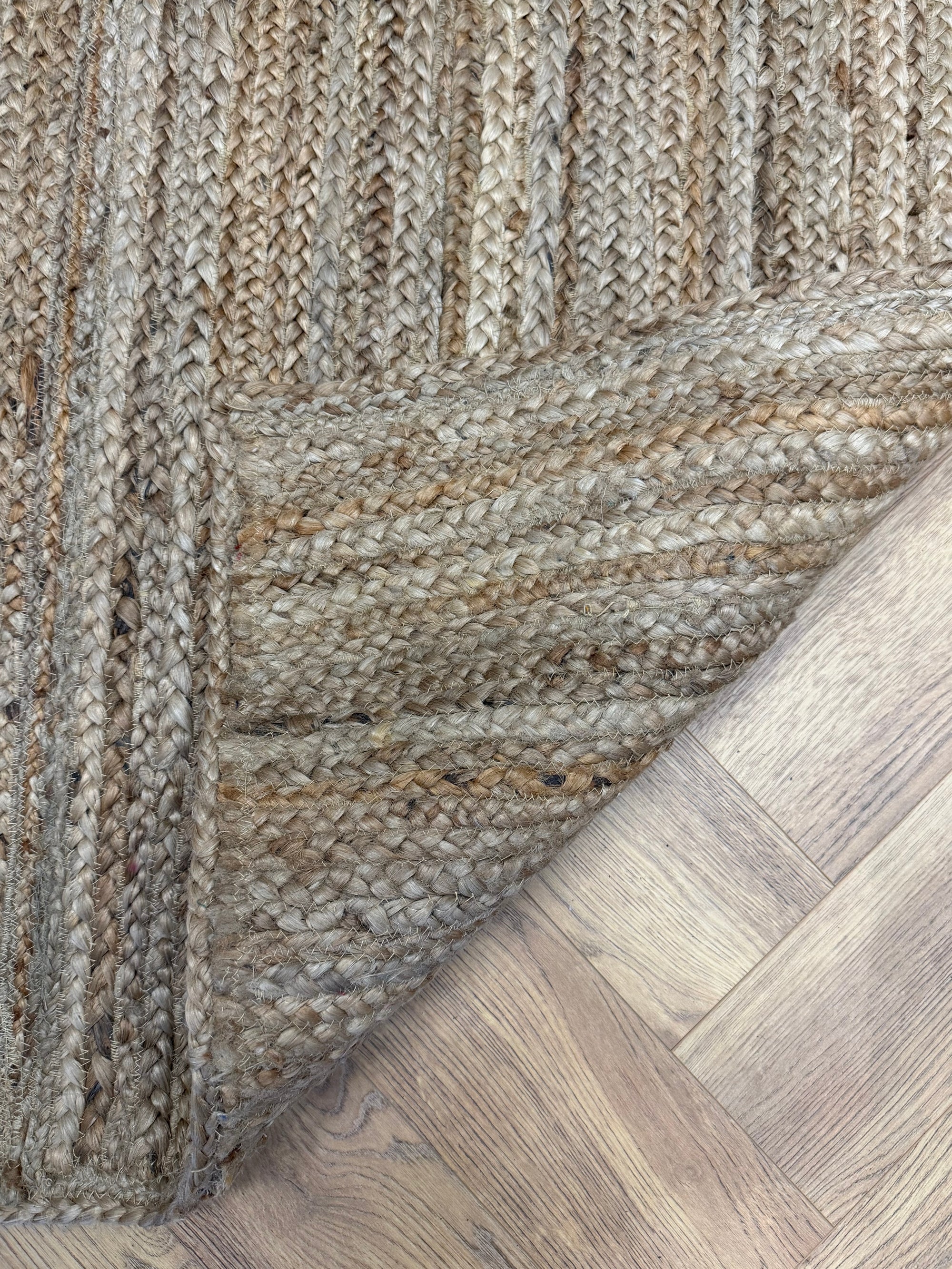 Haven Natural Braided Jute lines Rug
