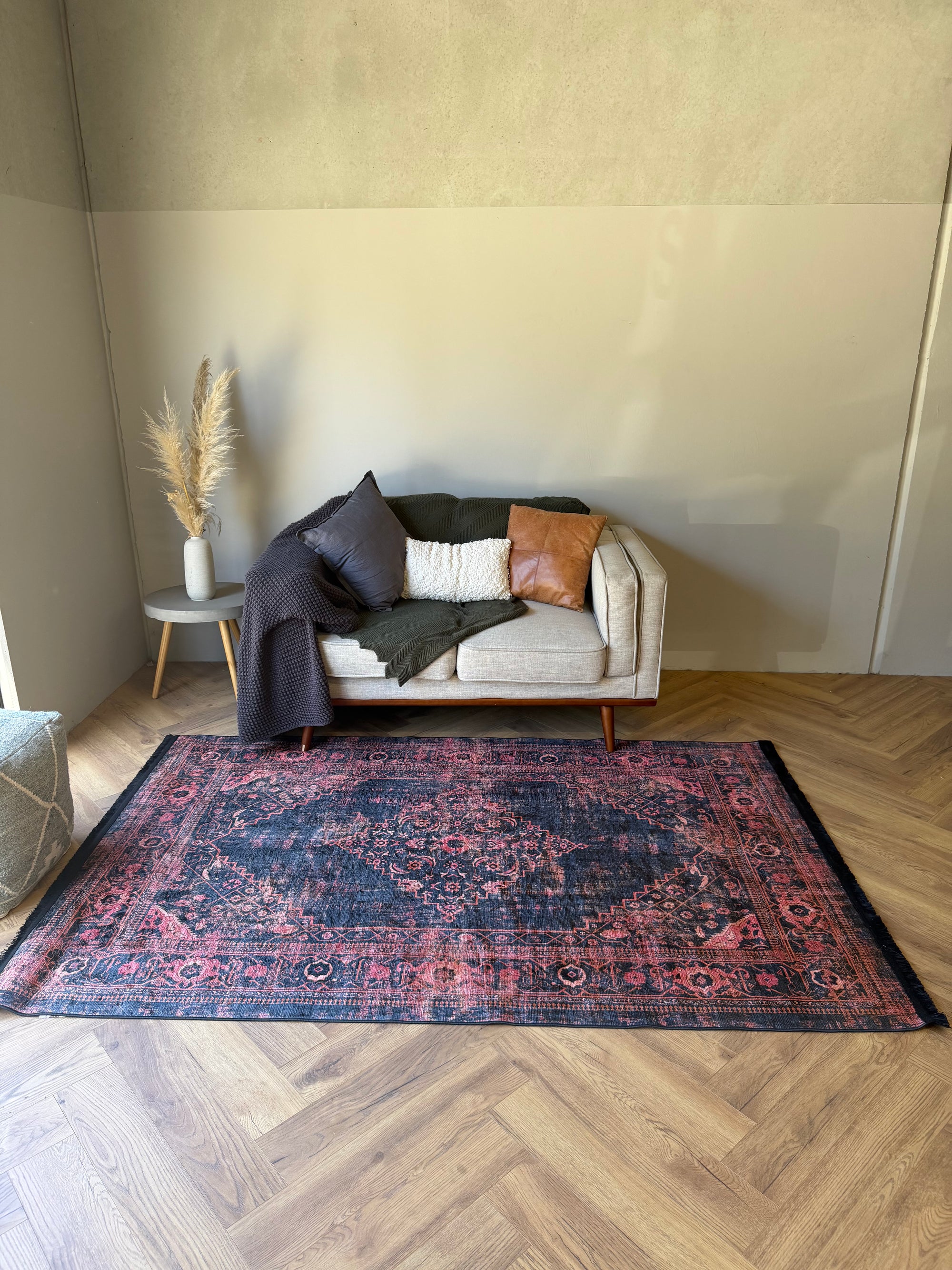 Flosker Machine Washable Vintage Crimson Rug 150x230