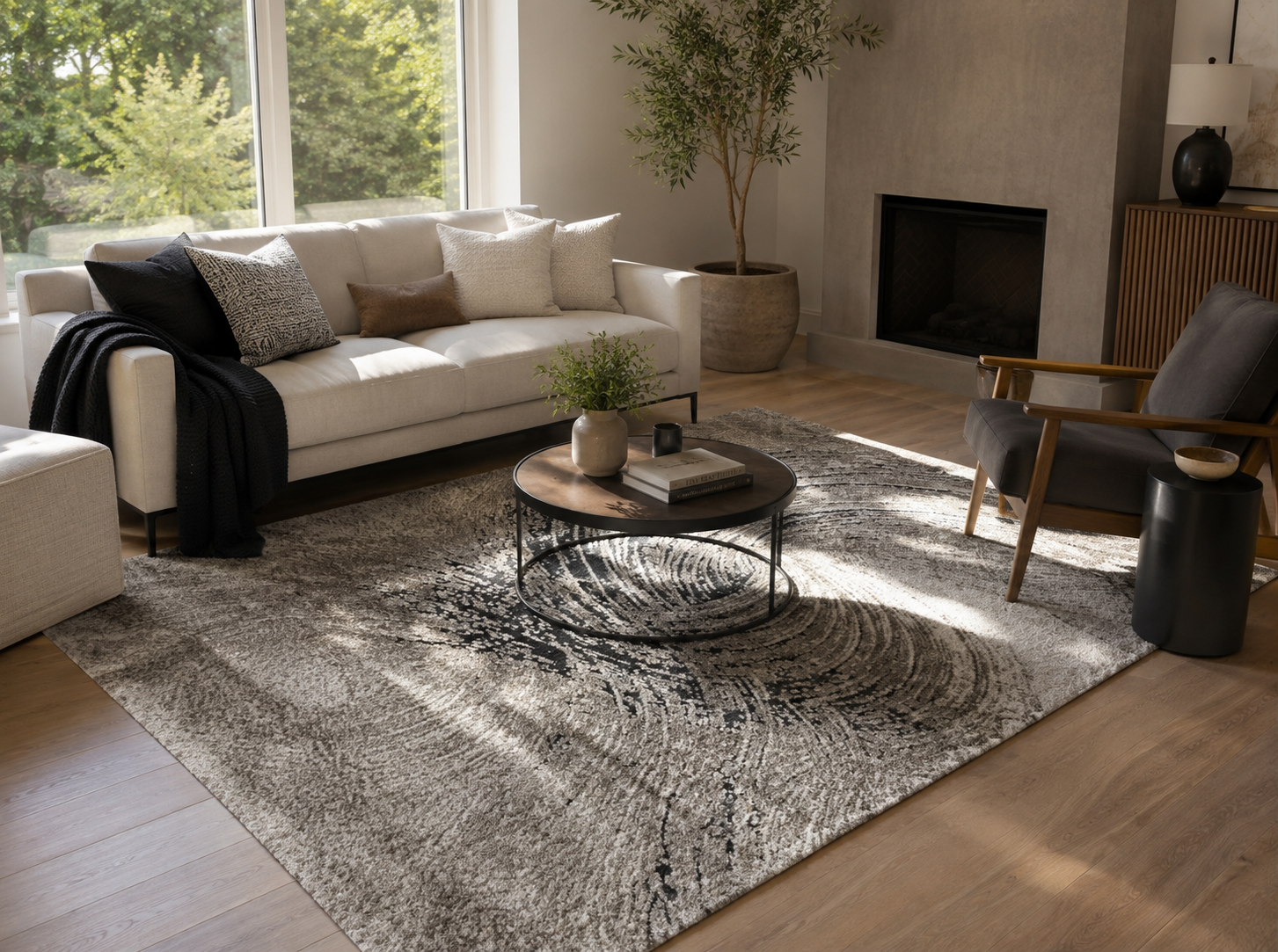 Cresta Vortessa swirls Beige Rug