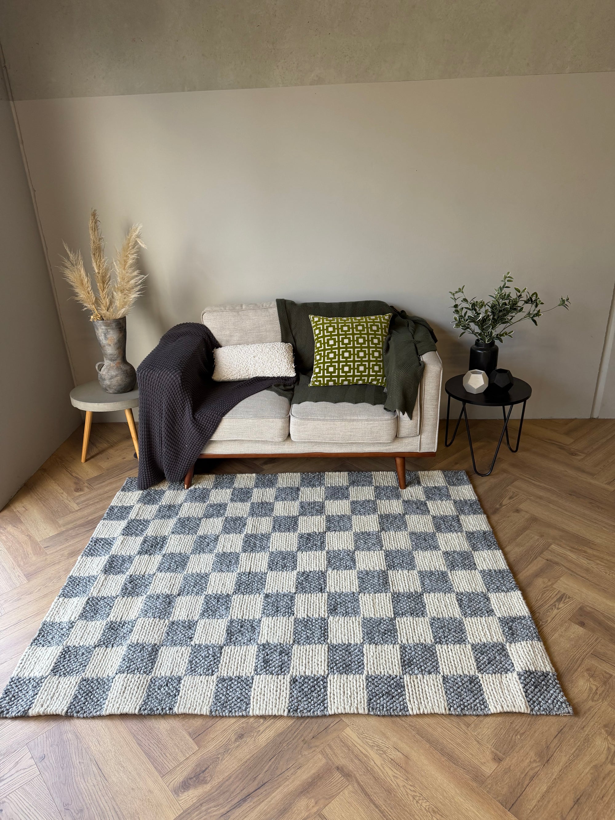 Hudson Checker Wool Blend Rug