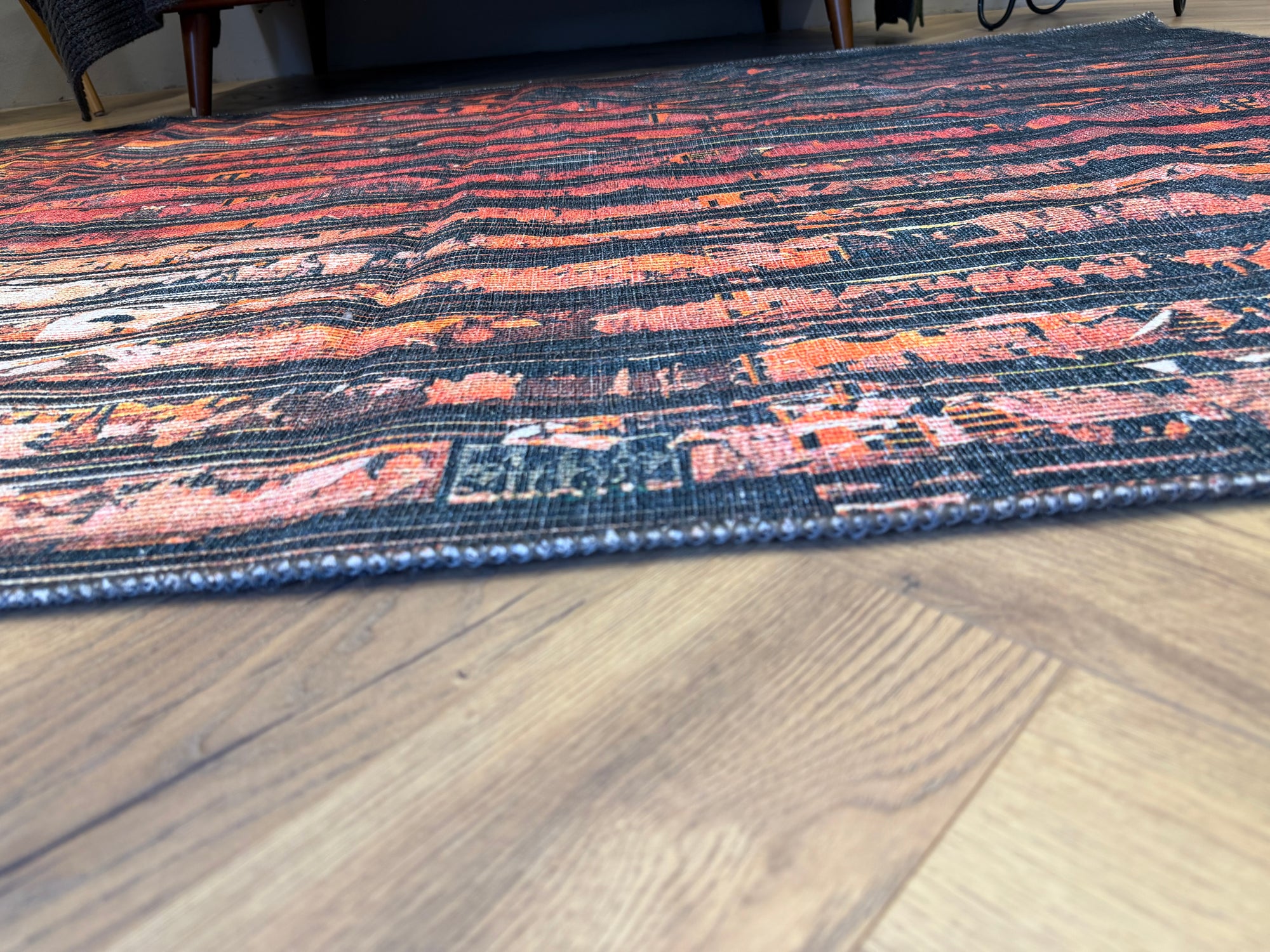 Cozy Machine Washable Abstract Sunset Rug 160×230cm