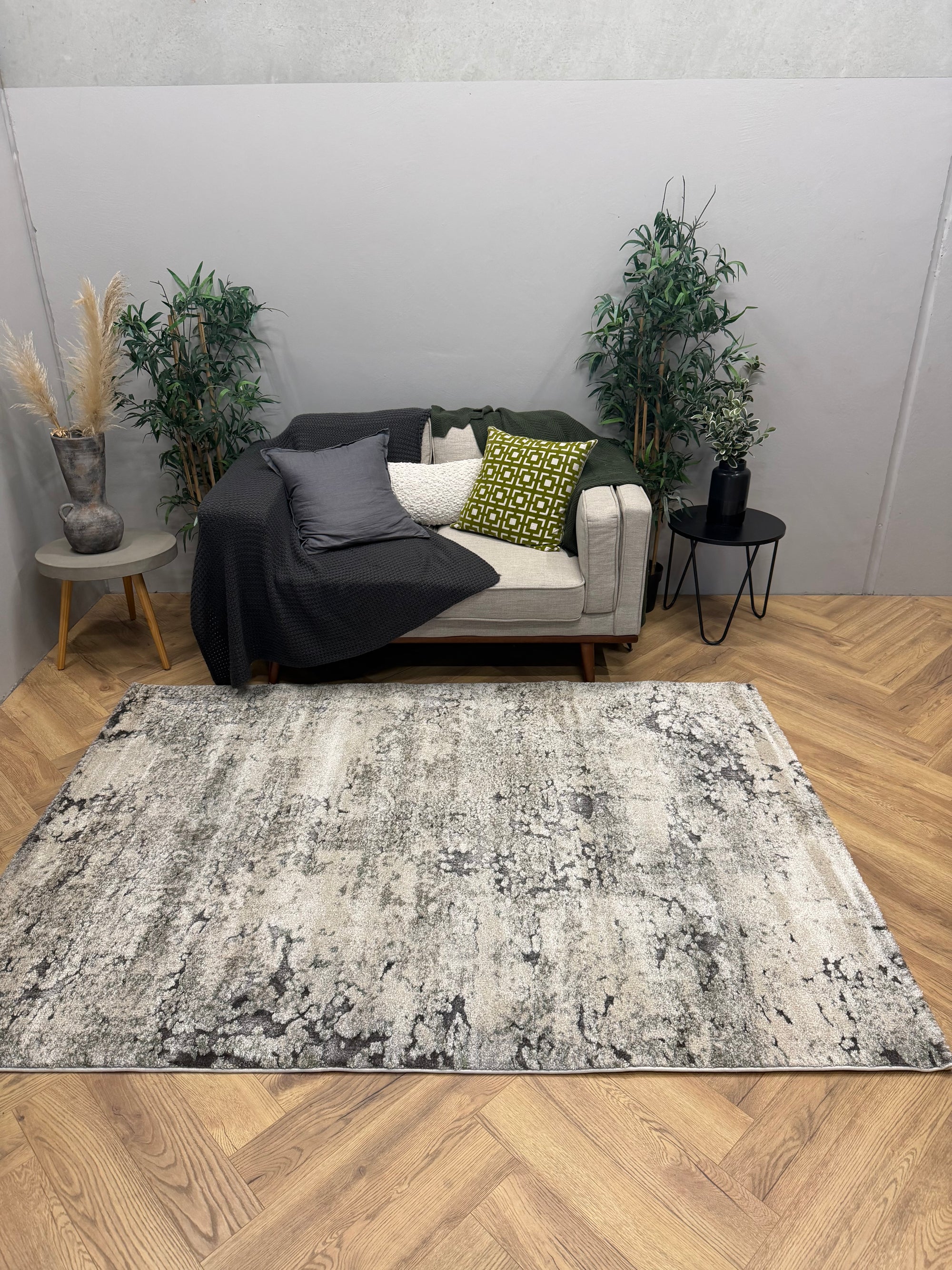 Crete Stonewash Ivory Grey Rug