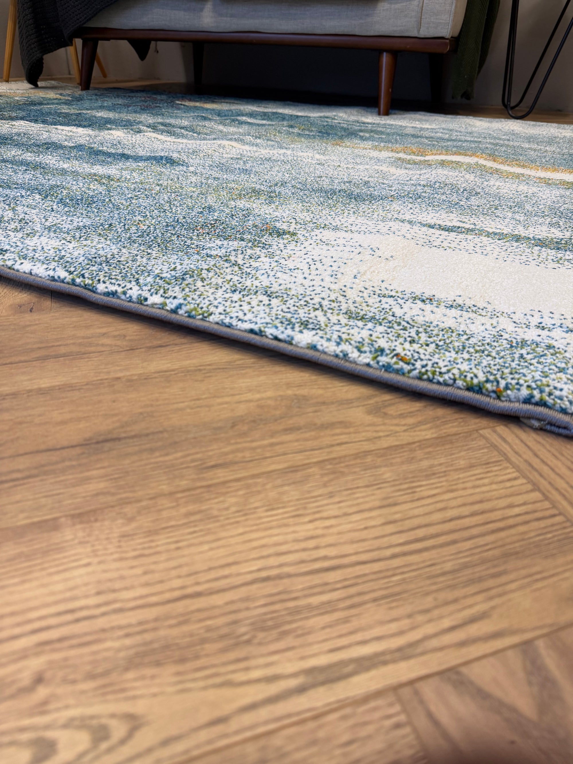 Picasso Cascade Teal colours Modern floor rug