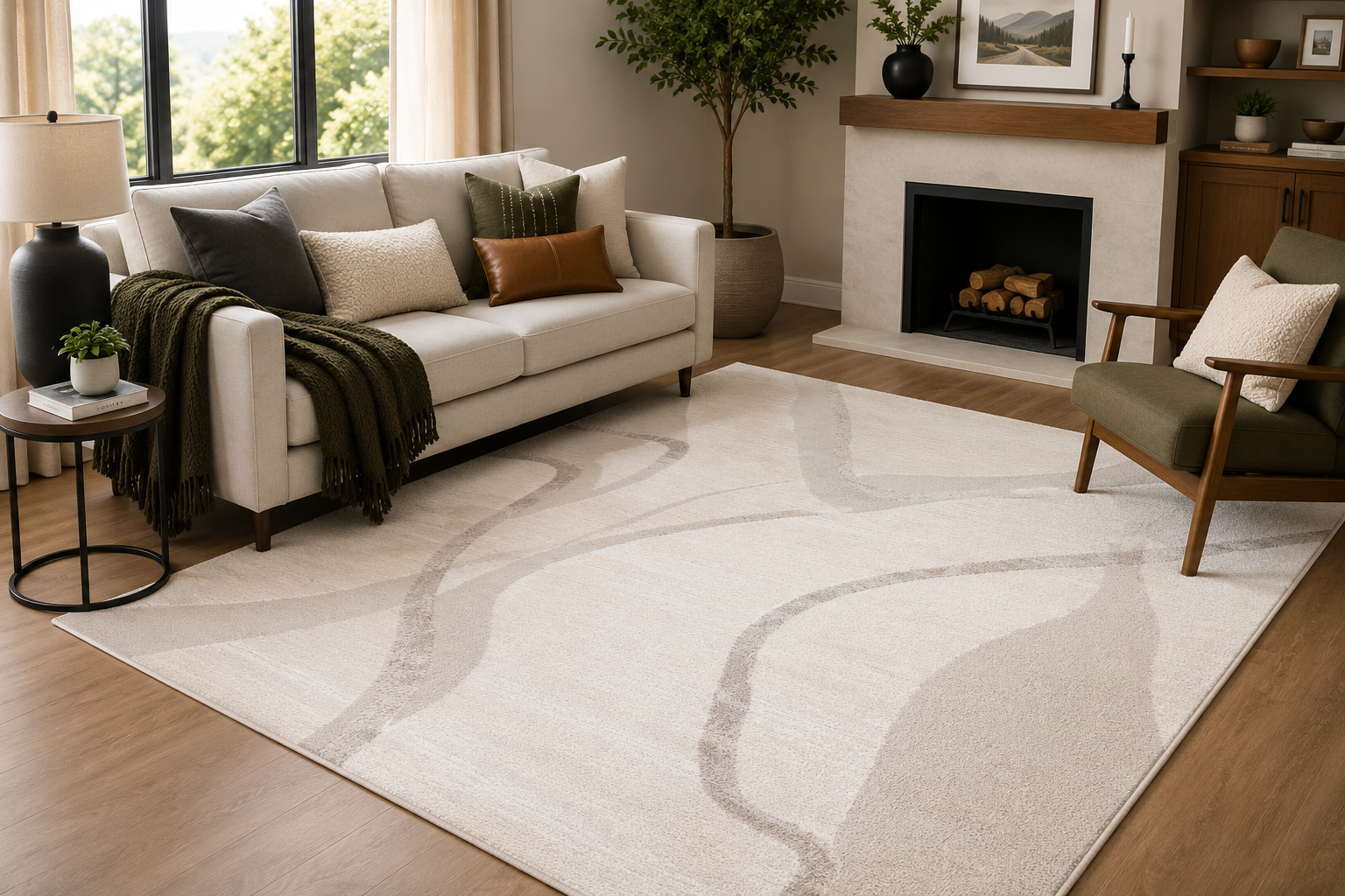 Empire Flow Cream Rug