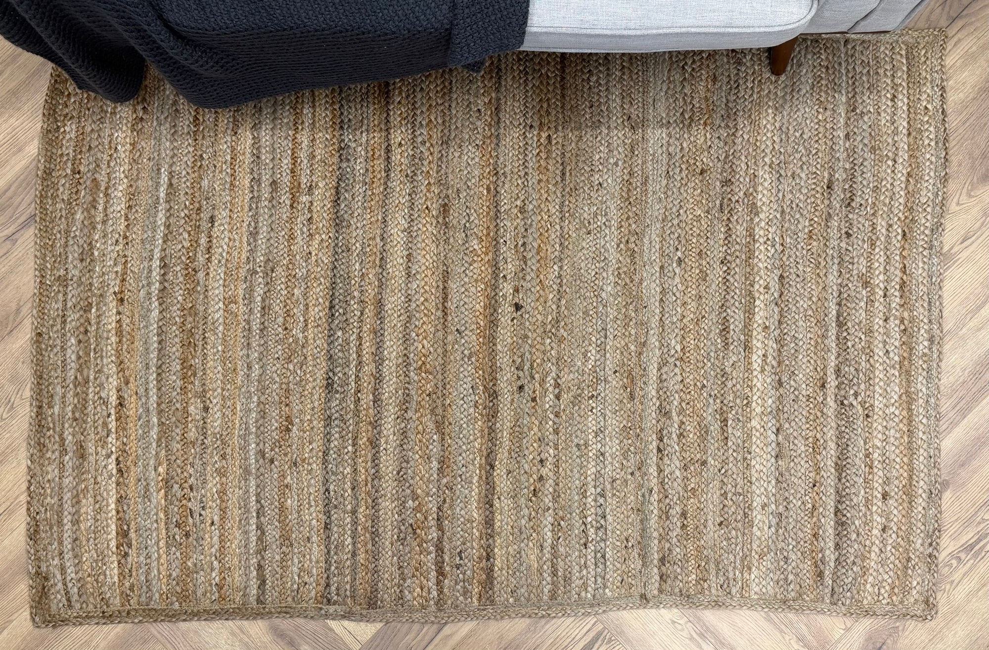 Haven Natural Braided Jute lines Rug