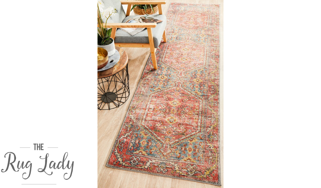 Heirloom Red Distressed Medallion Rug
