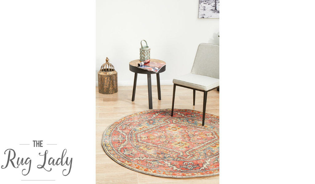 Heirloom Red Distressed Medallion Rug