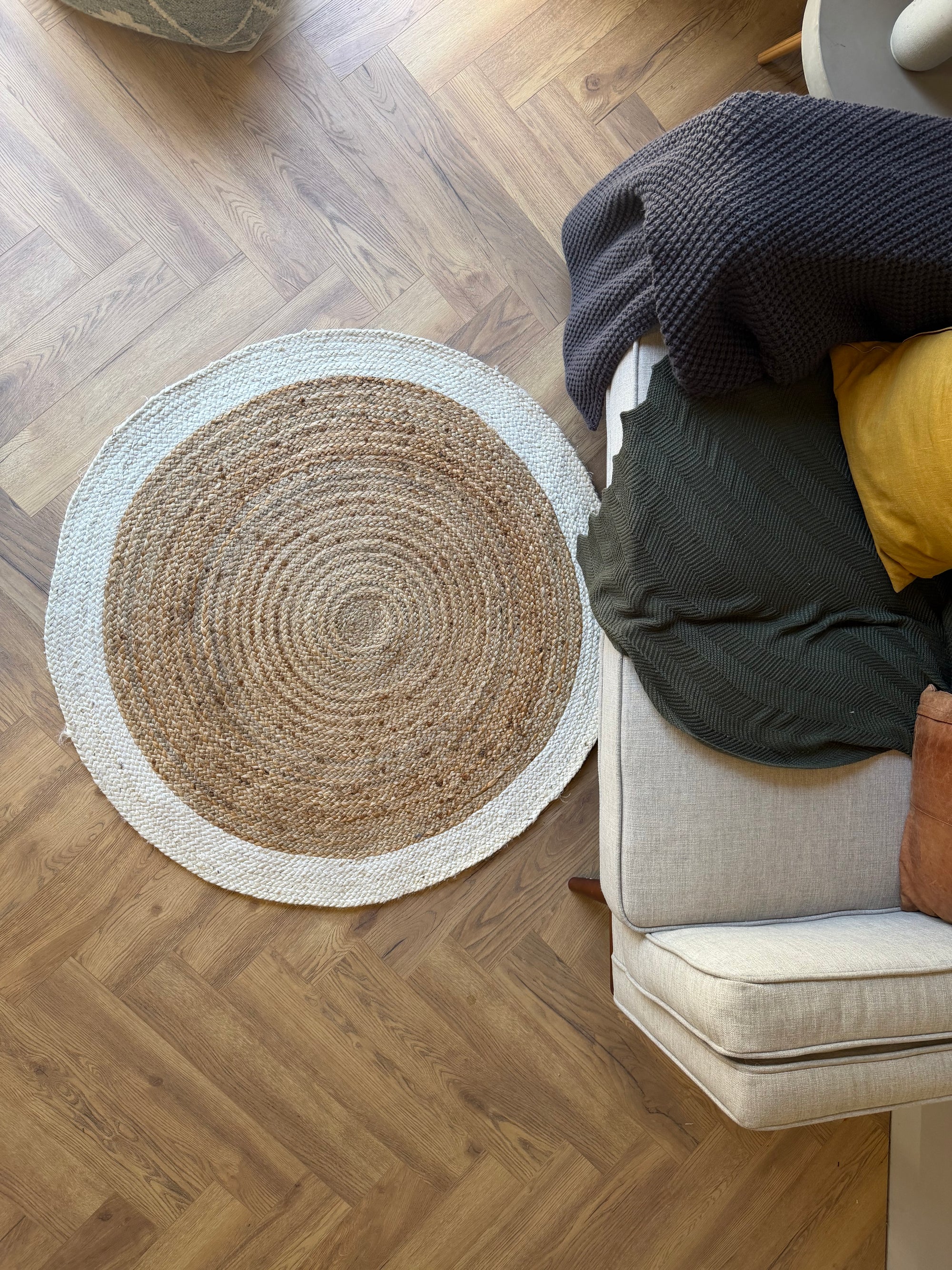 Jute White circle 130cm