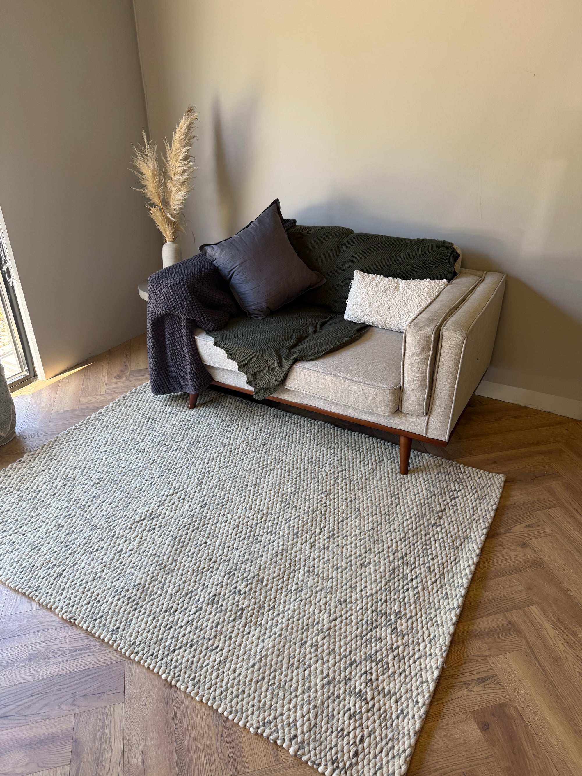 Arden Chunky Wool Blend Rug – Natural 135x190