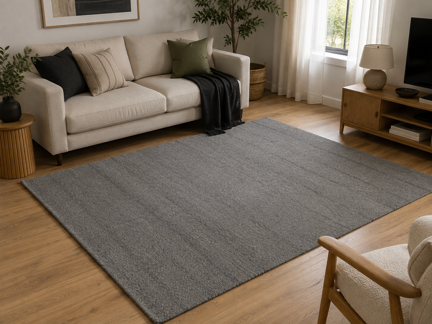 Ashford Handwoven Wool Rug – Silver Grey