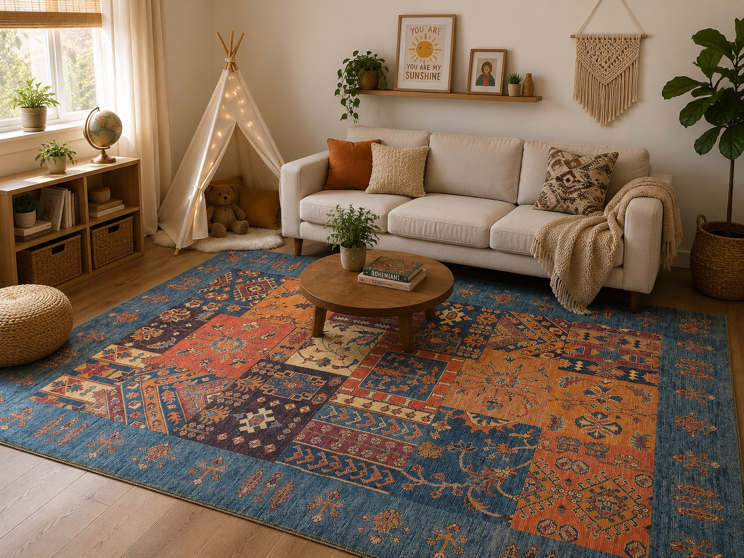 Cozy Heritage Patchwork Machine Washable Rug 200x300cm