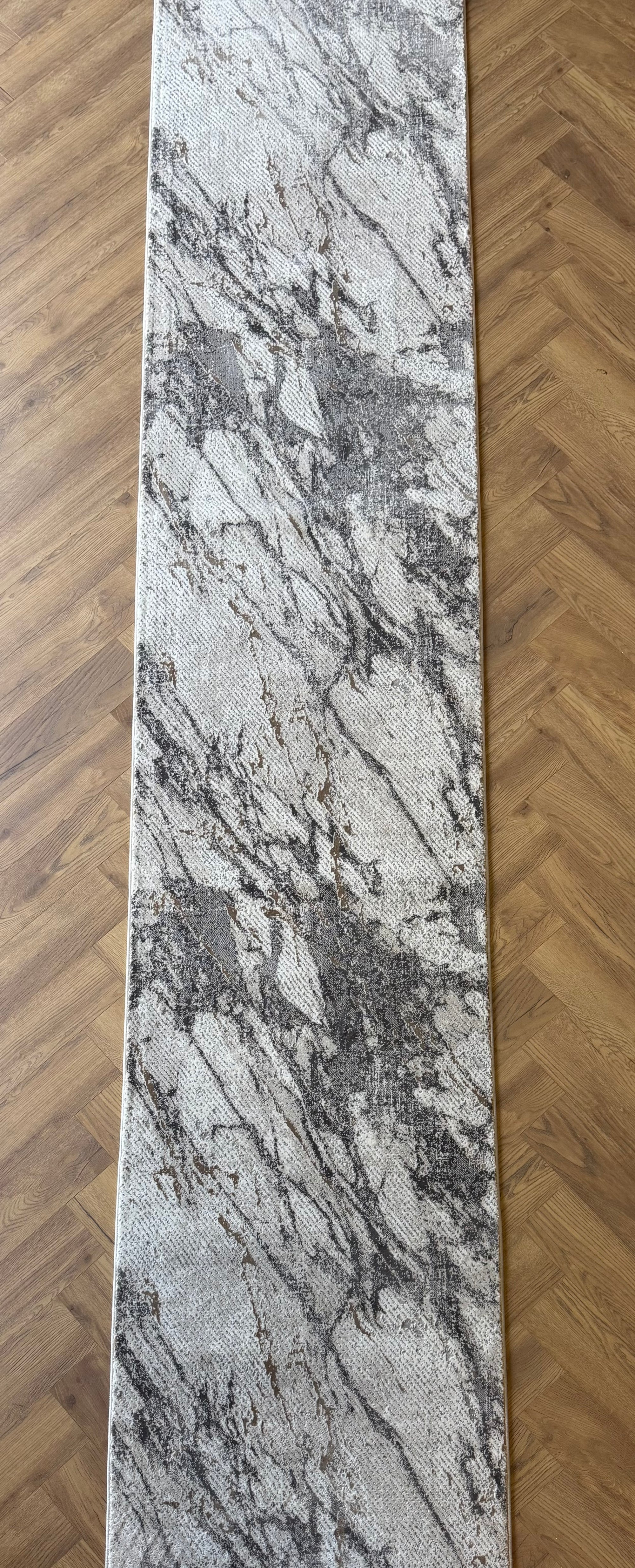 Merry Stone Grey Cream beige Runner 80cm Wide