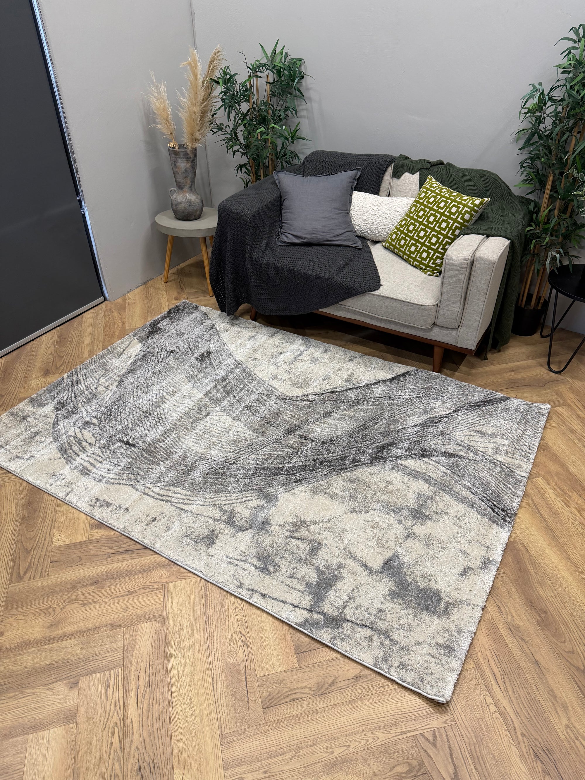 Cresta Drift Modern Grey Rug