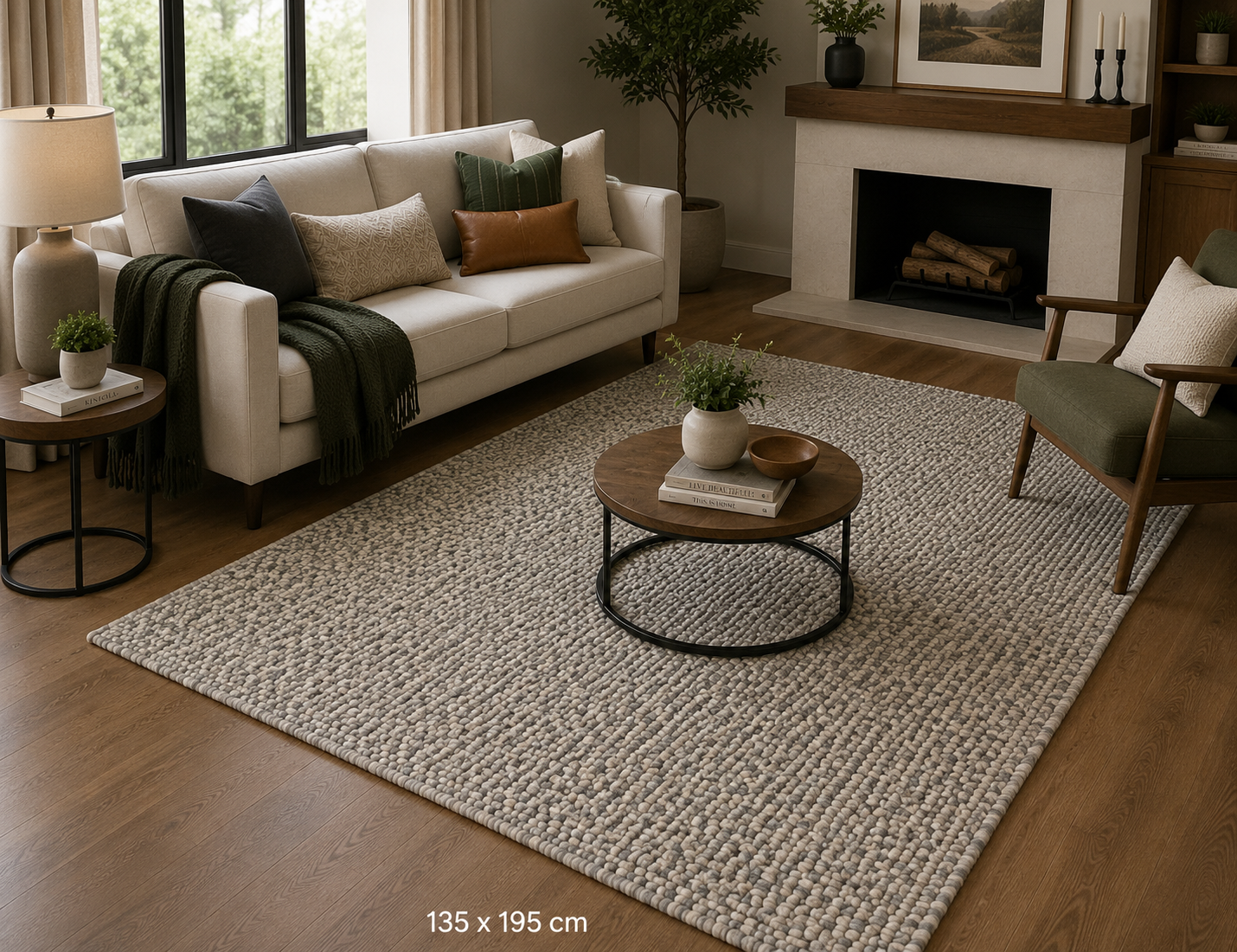 Arlo Pebble heavy knotted Wool Rug