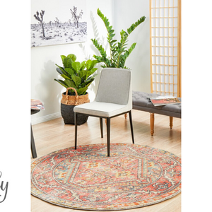 Heirloom Red Distressed Medallion Rug
