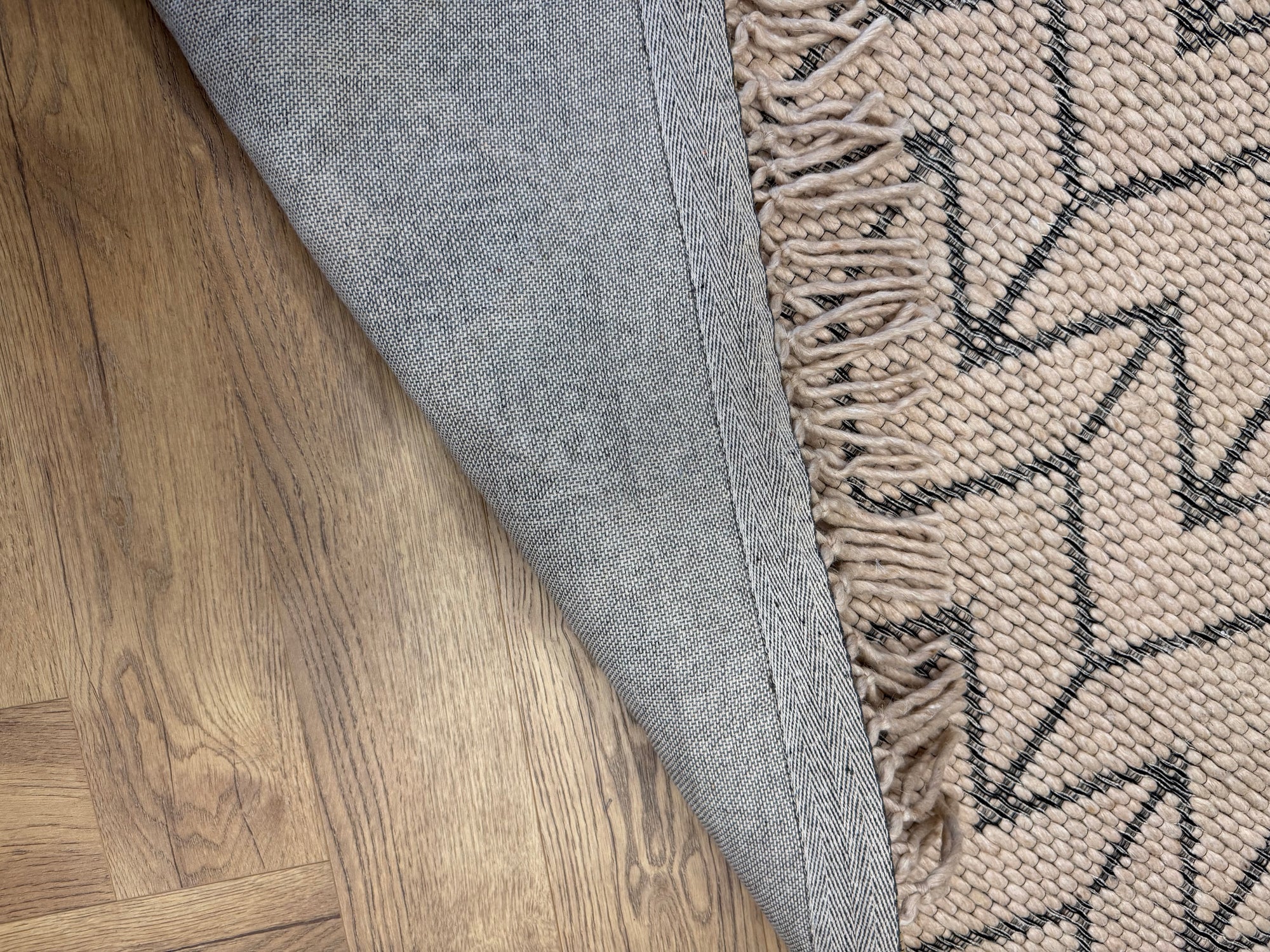 Jolarrow Chevron Nude Wool Blend Rug
