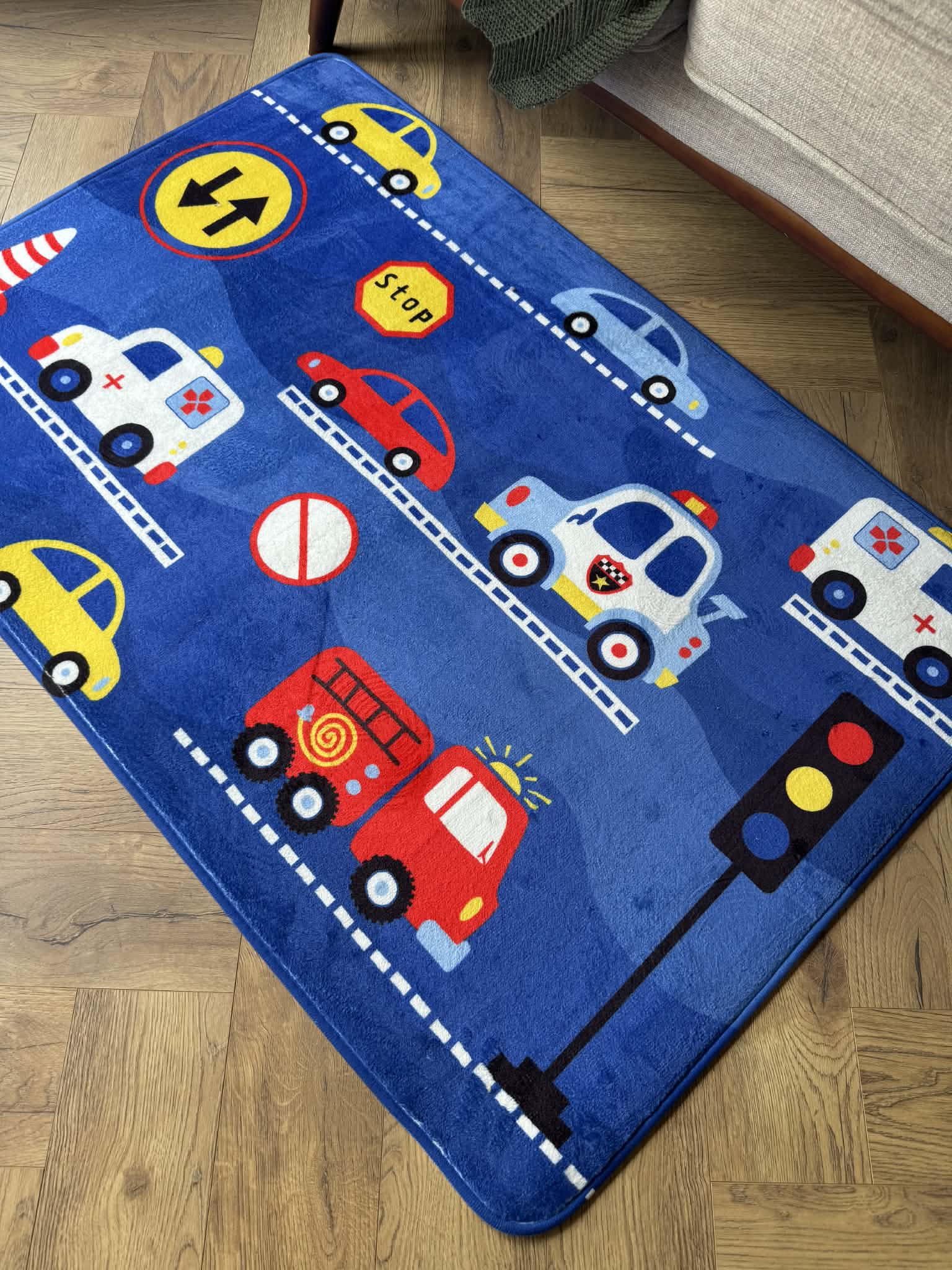 Little City Traffic Play Kids Rug