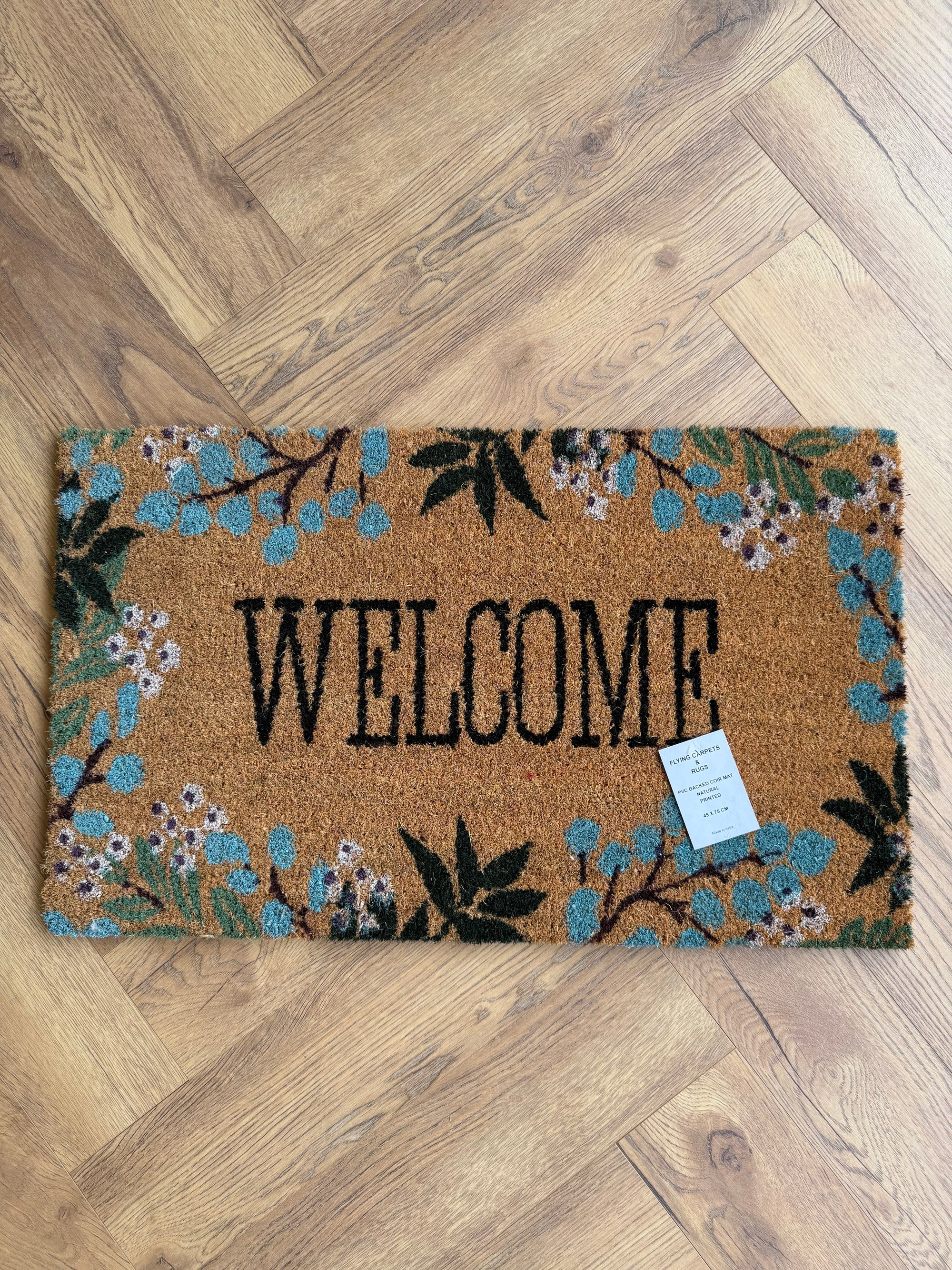Outdoor Coir Mat - Floral Welcome