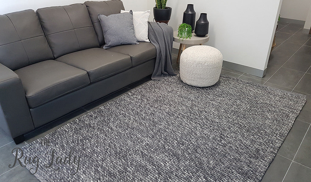 Essence Scandinavian Dark Grey Felted Wool Rug