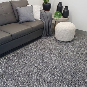Essence Scandinavian Dark Grey Felted Wool Rug