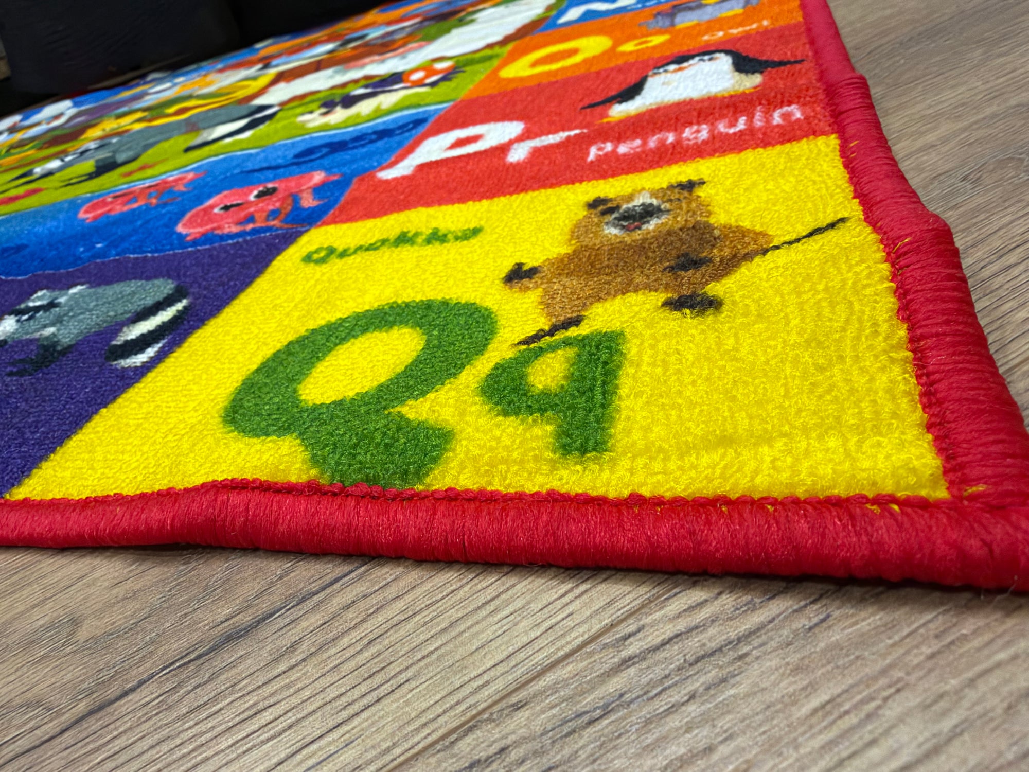 Kids Alphabet Animal Safari Educational Rug 200x100cm