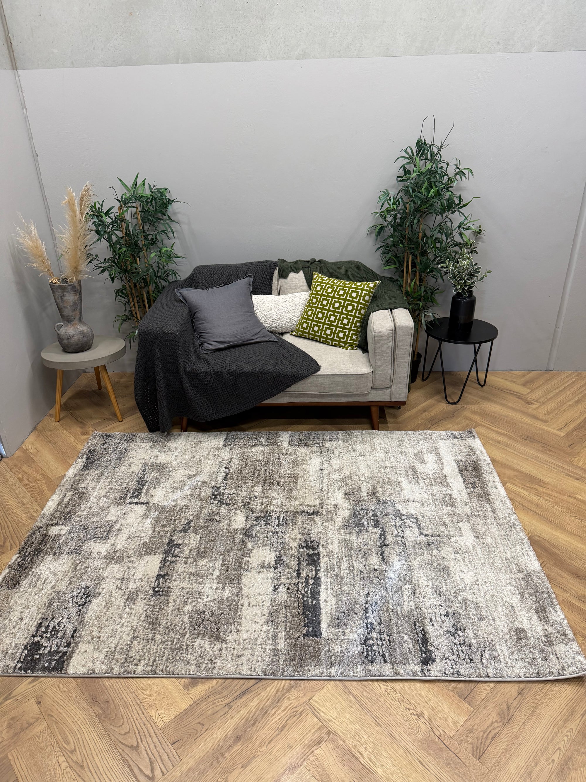 Crete Mosaic Beige grey Modern Rug