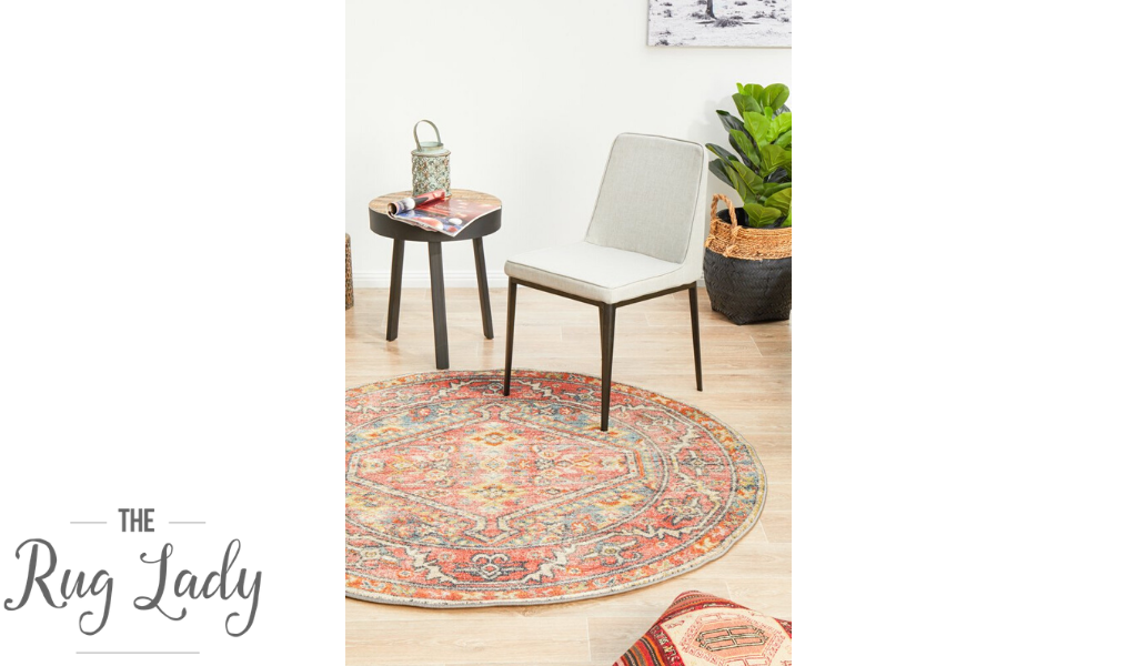 Heirloom Red Distressed Medallion Rug