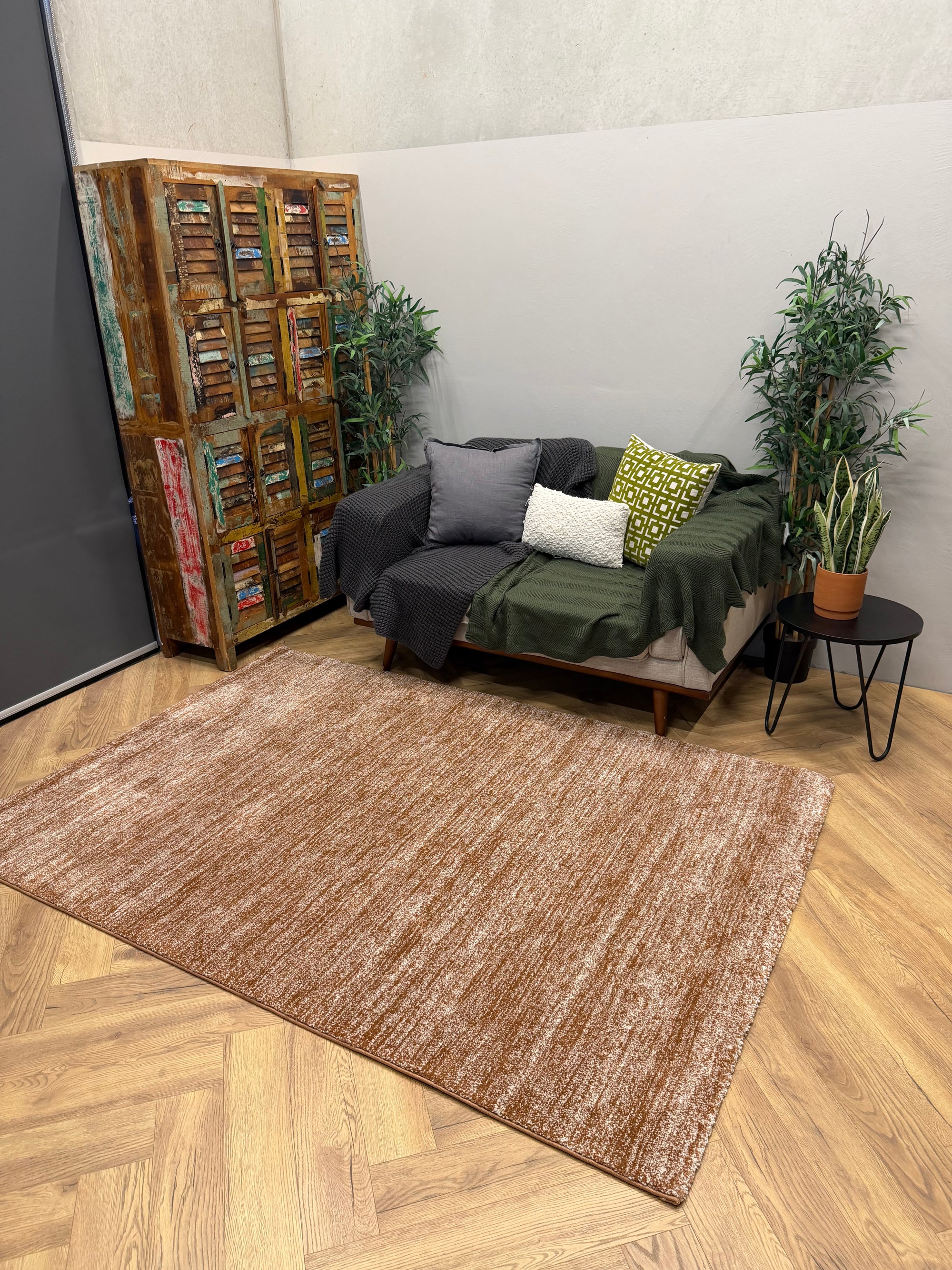 Parma Rust warm thick Textured Rug