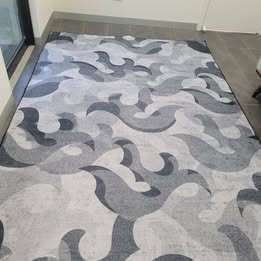COZY MACHINE WASHABLE – Grey Tide Wave Pattern Rug 200x300