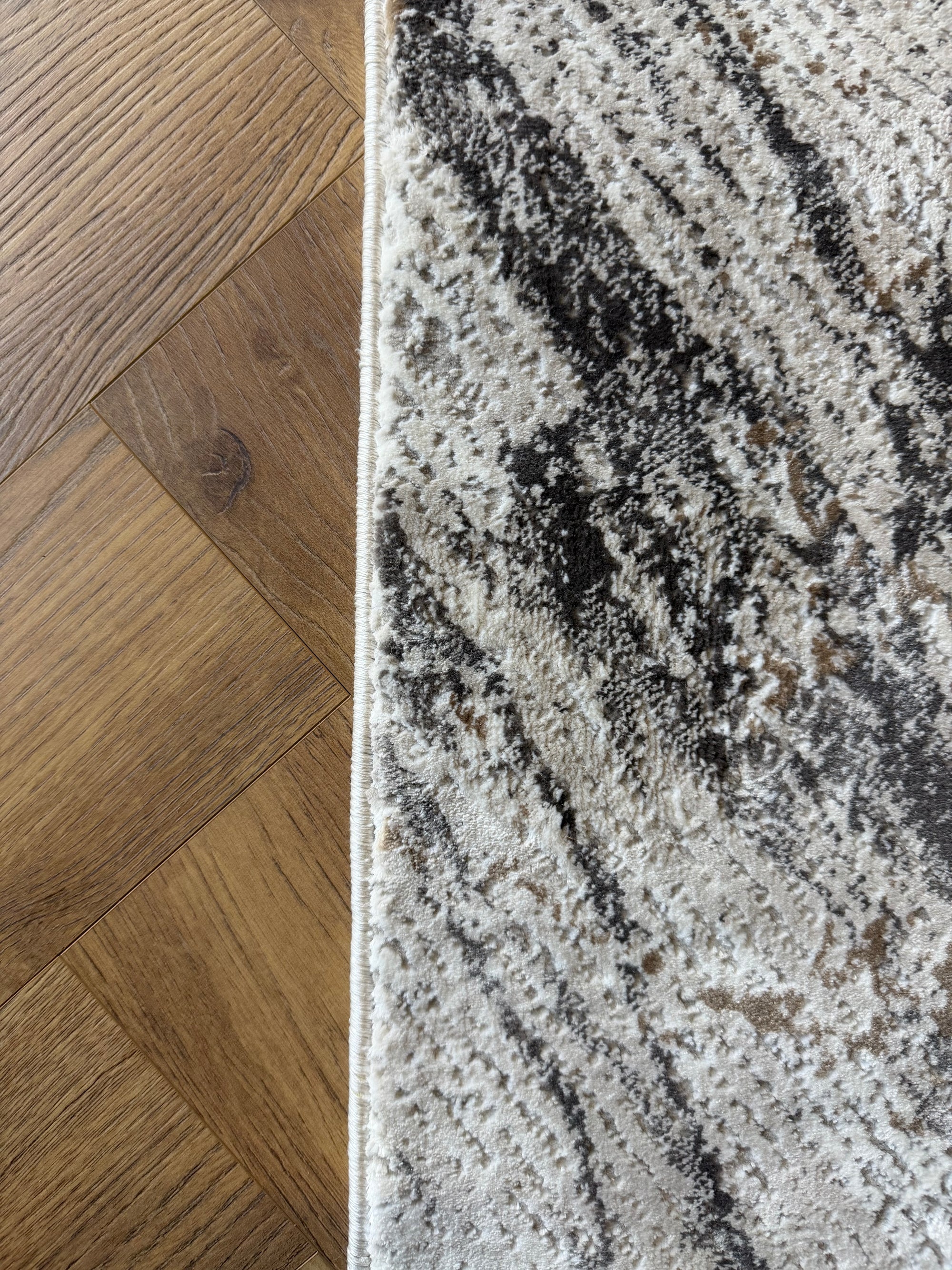 Merry Stone Grey Cream beige Runner 80cm Wide