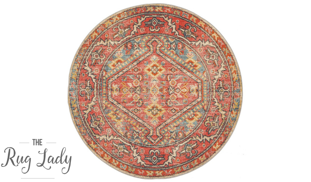 Heirloom Red Distressed Medallion Rug