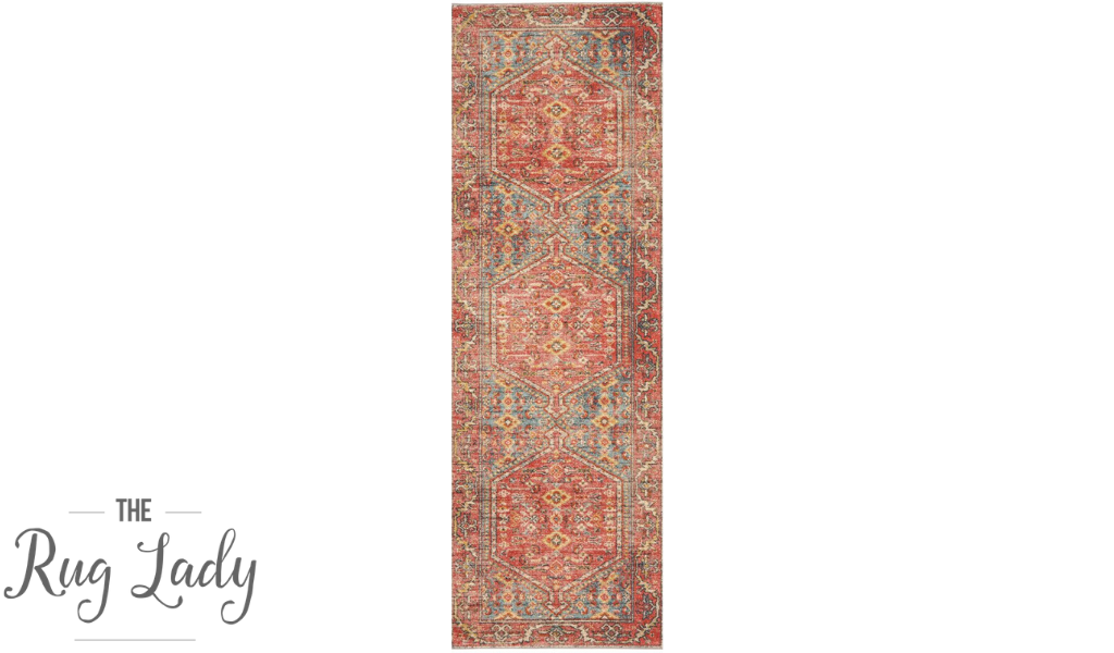 Heirloom Red Distressed Medallion Rug