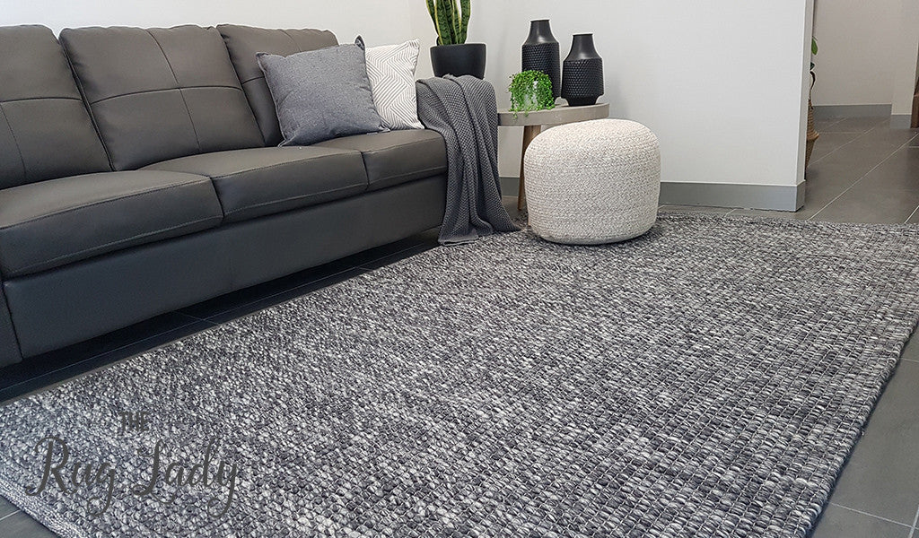 Essence Scandinavian Dark Grey Felted Wool Rug