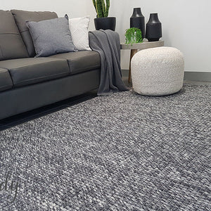 Essence Scandinavian Dark Grey Felted Wool Rug