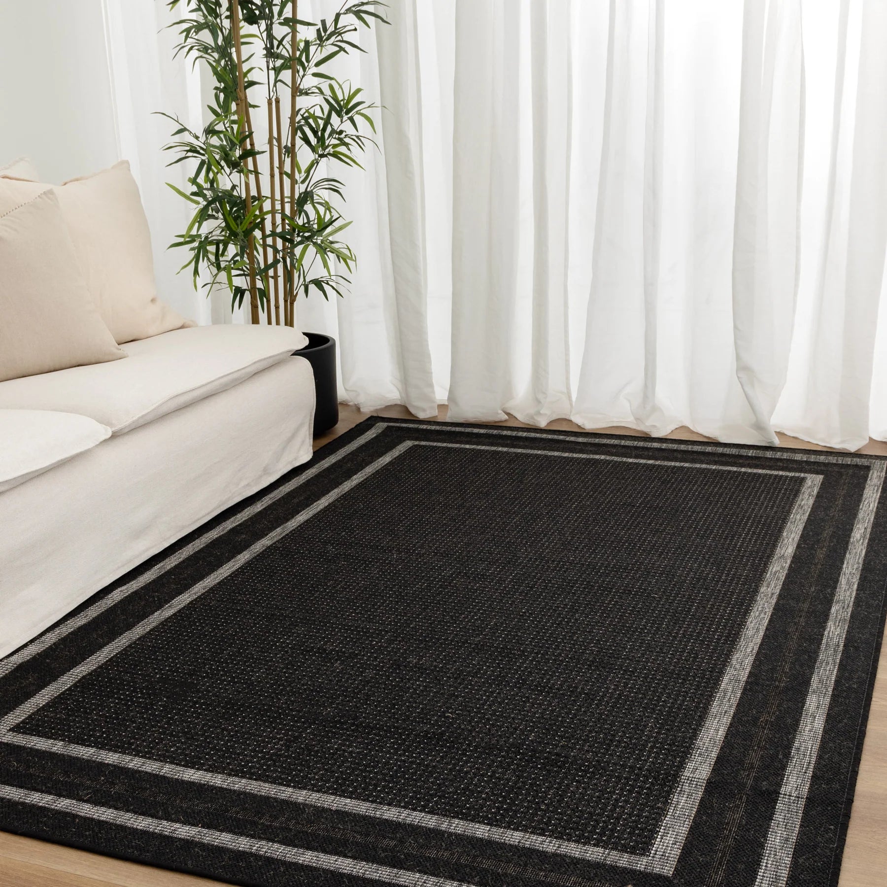 SISALO 52030 Black grey flatweave