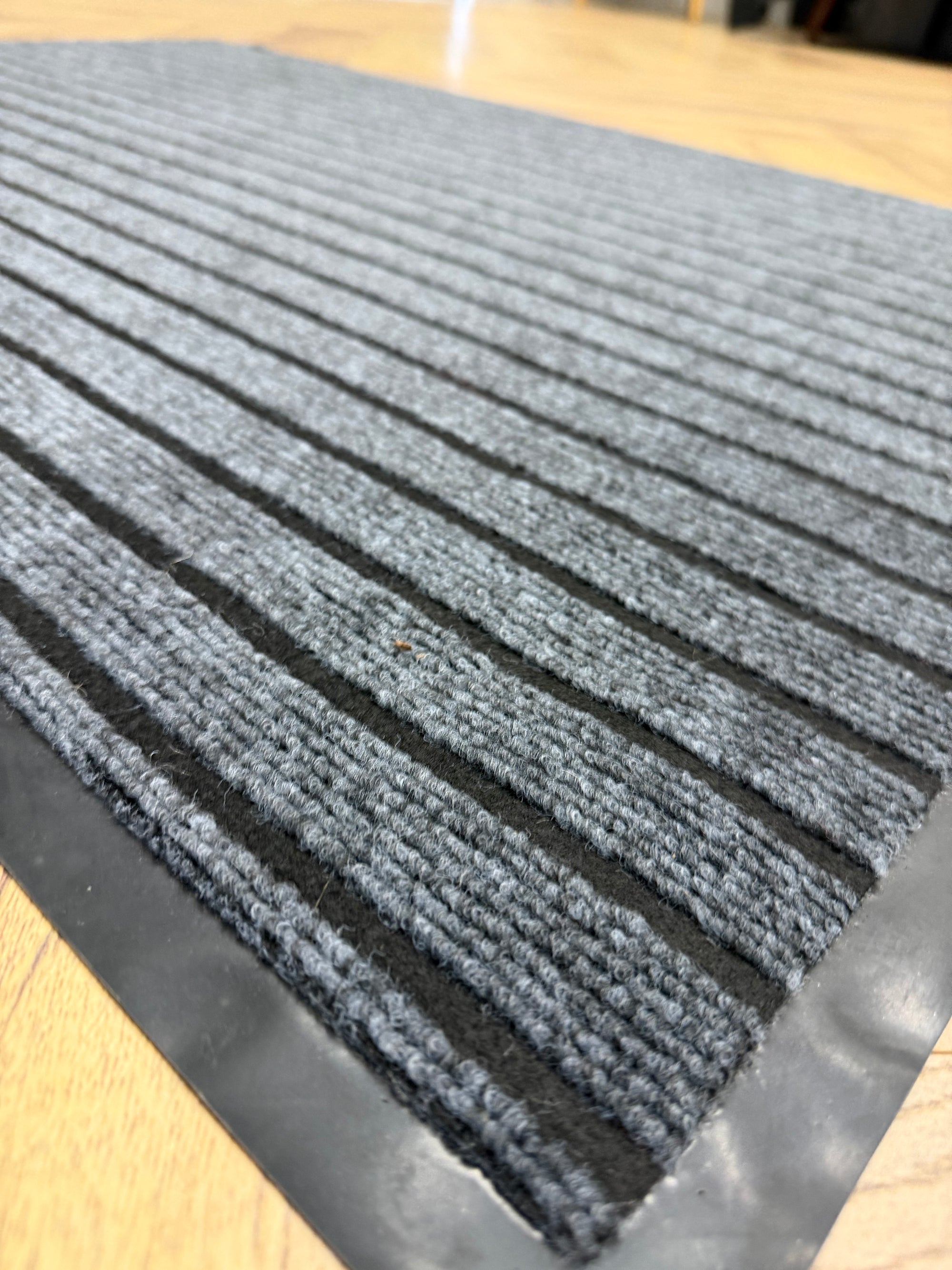Charcoal Ribbed Door Mat 80x120cm