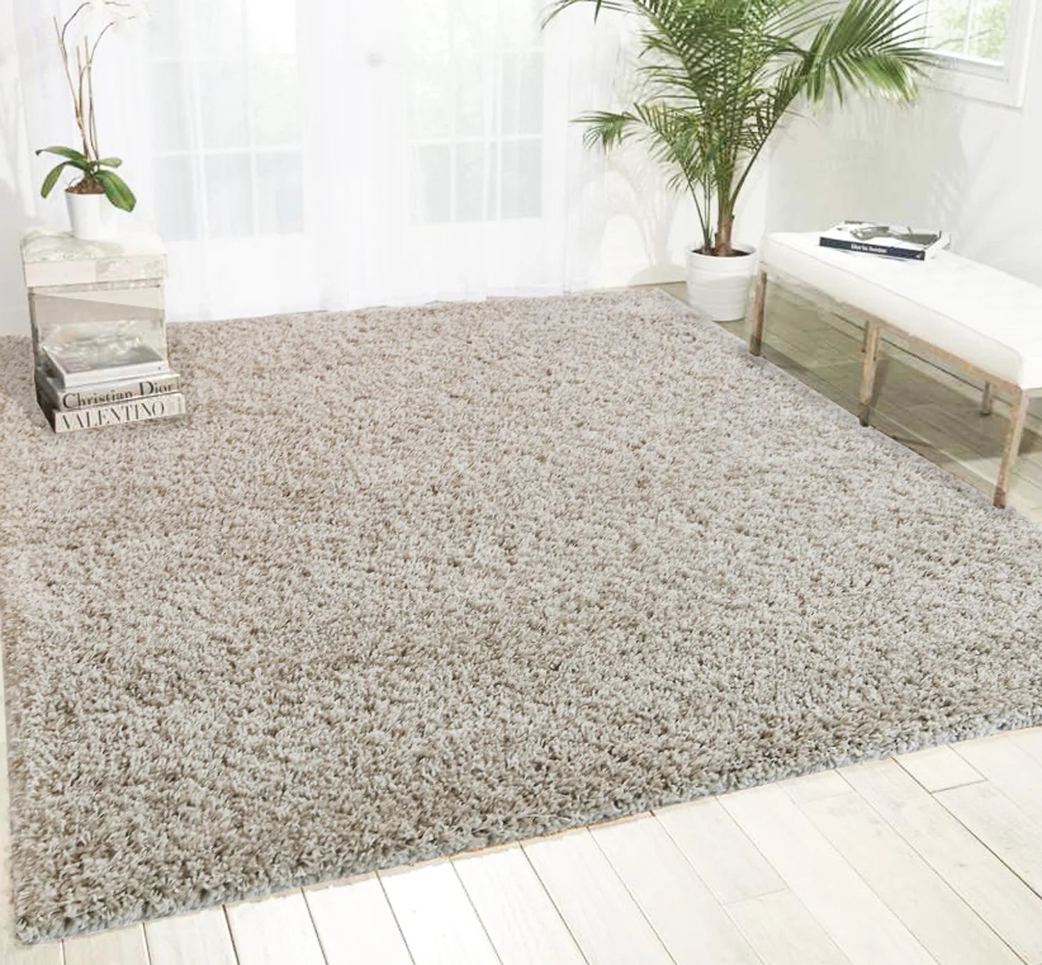 Deluxe Shaggy 5500 65 Cream rug