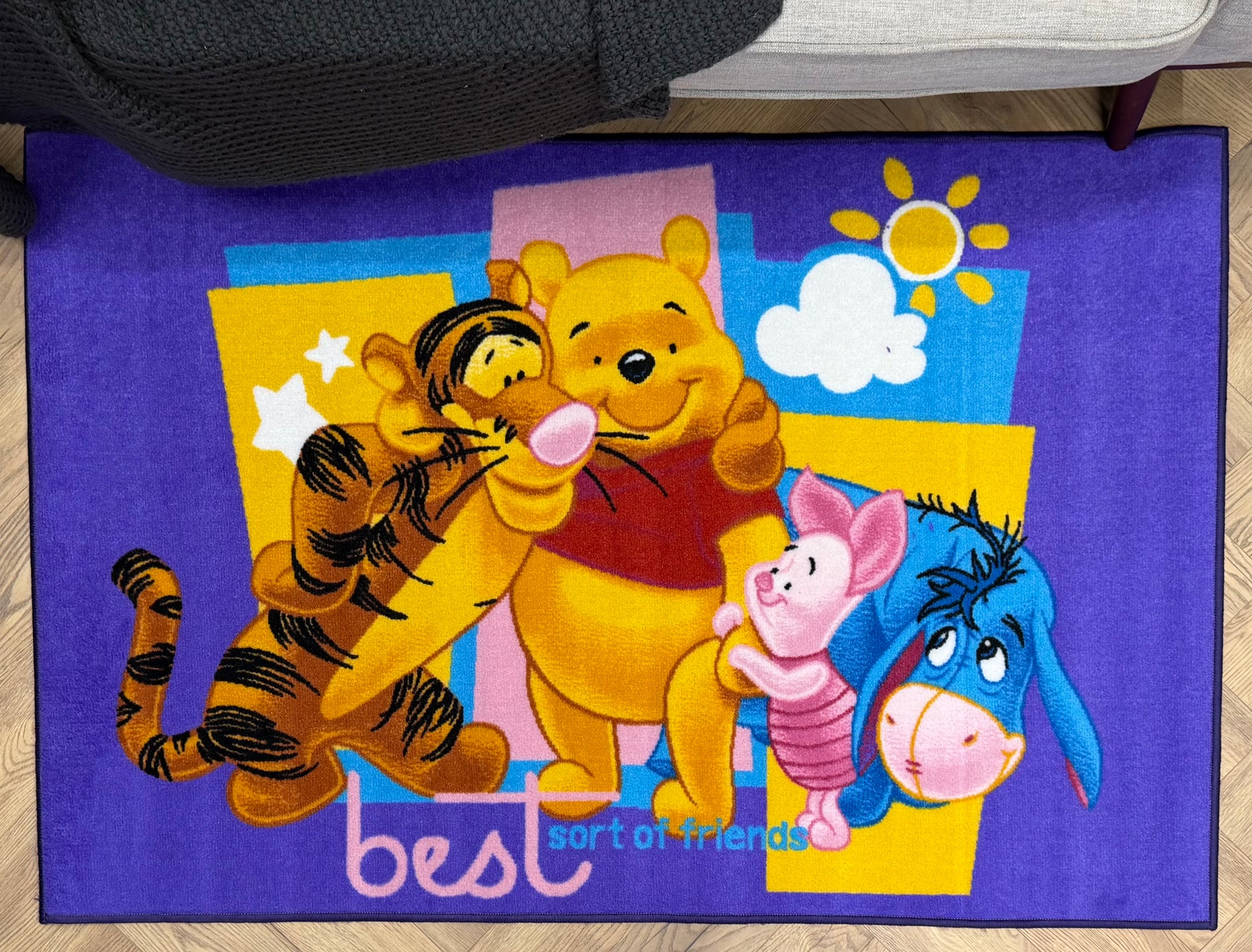 Winnie the Pooh Best Friends Kids Rug – Purple