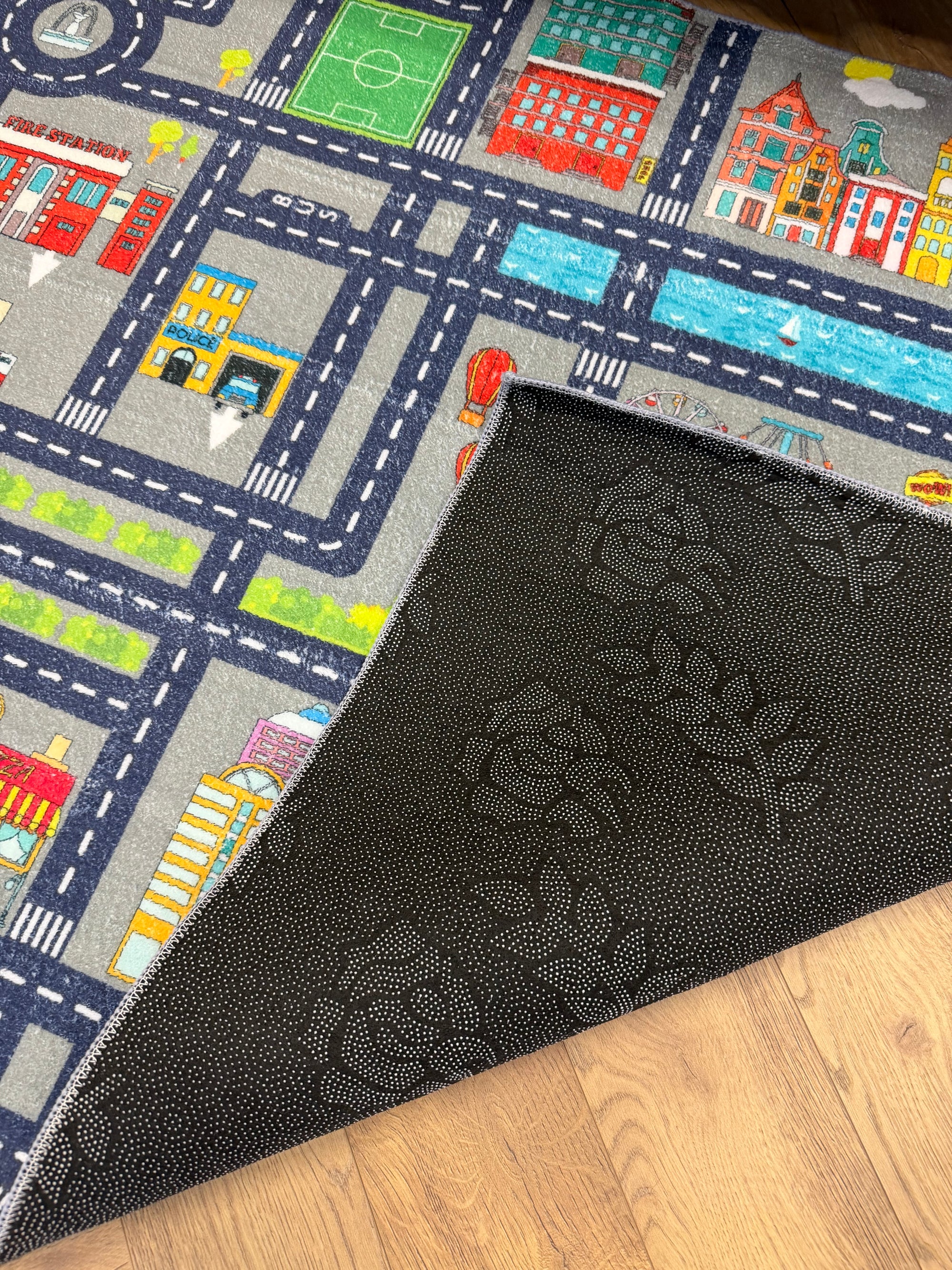 Kids City Adventure Road Map Rug 100x150cm