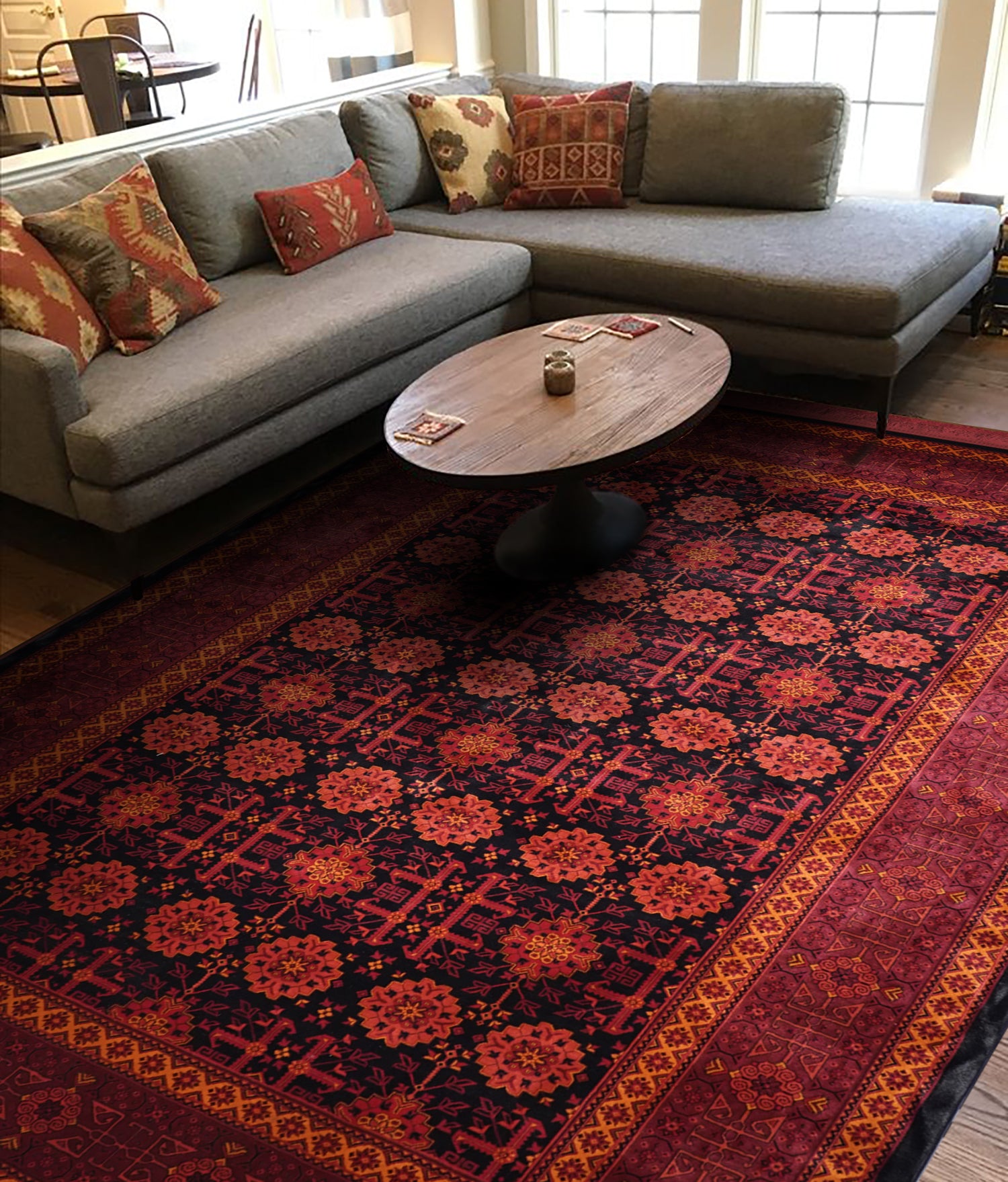 Hive 211 Red Traditional Kashmere rug