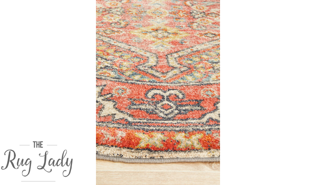 Heirloom Red Distressed Medallion Rug