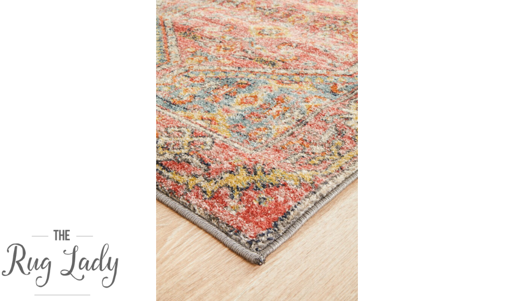 Heirloom Red Distressed Medallion Rug