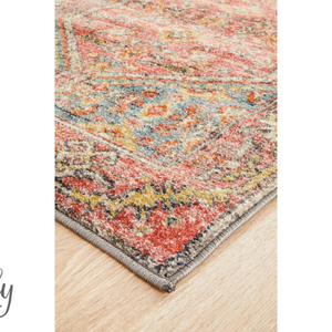 Heirloom Red Distressed Medallion Rug