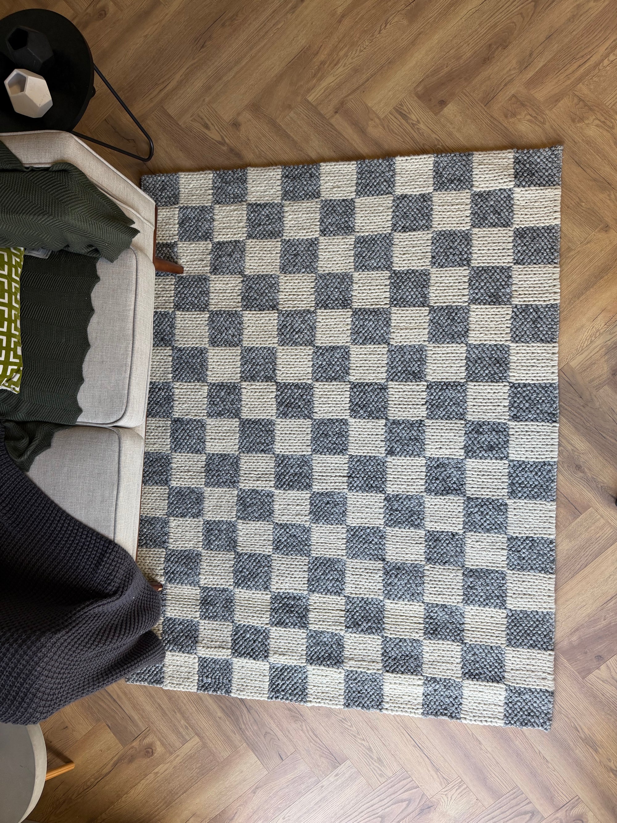 Hudson Checker Wool Blend Rug